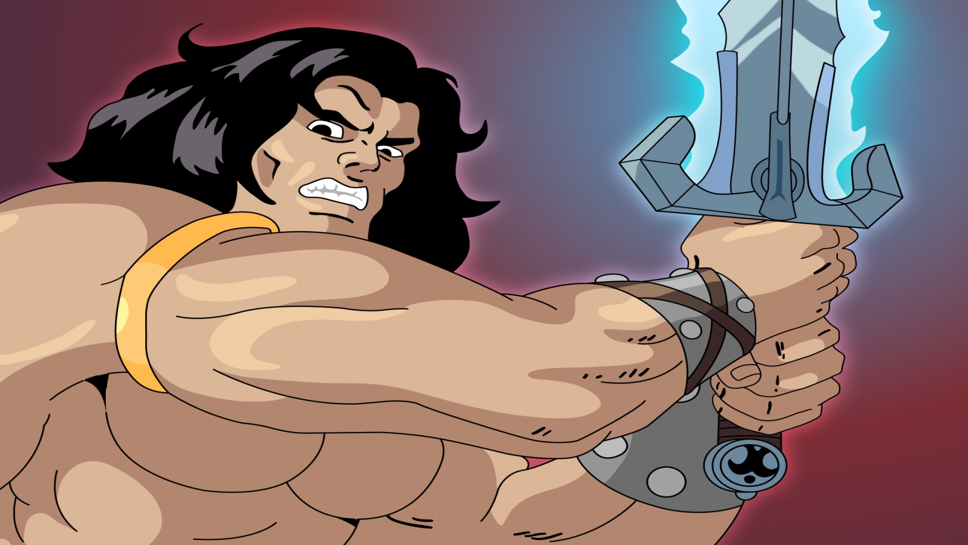 Conan holding a glowing sword HD Wallpaper