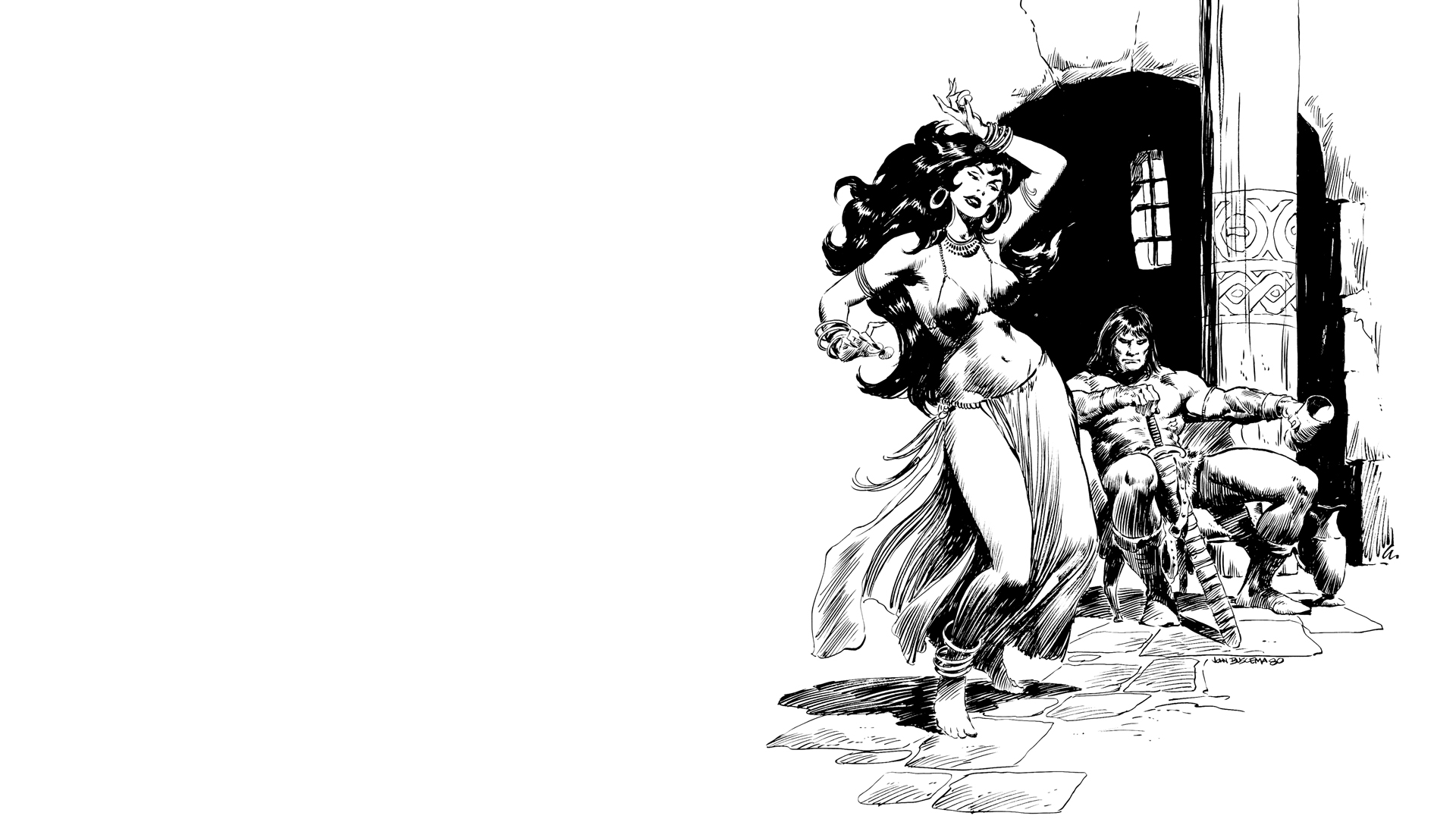 Conan the Barbarian and a dancer HD Wallpaper