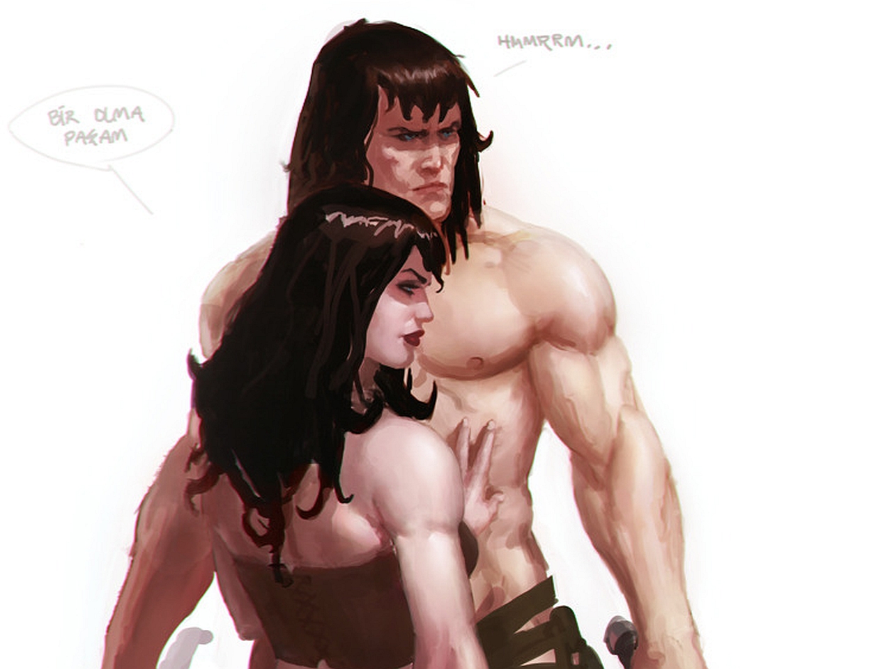 Conan the Barbarian and Red Sonja HD Wallpaper