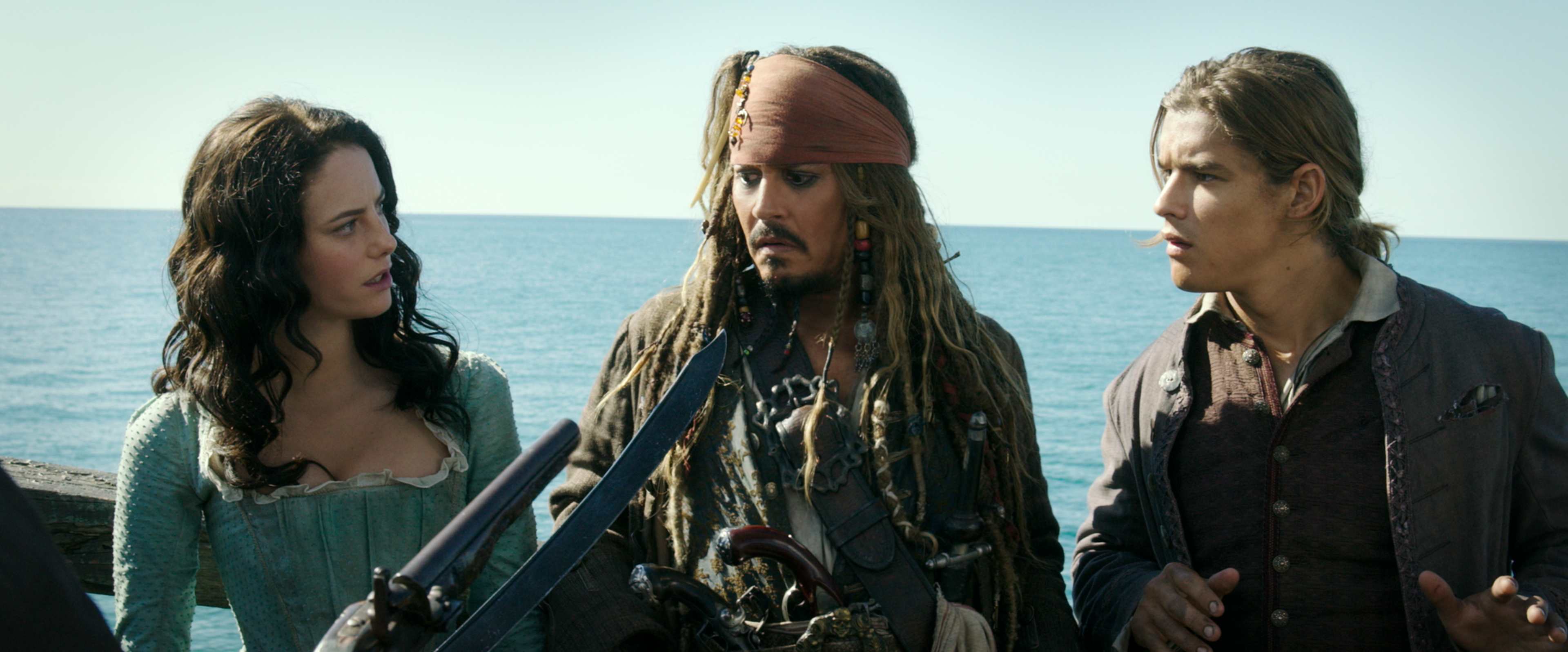 Henry Turner and Carina Smyth with Jack Sparrow HD Wallpaper