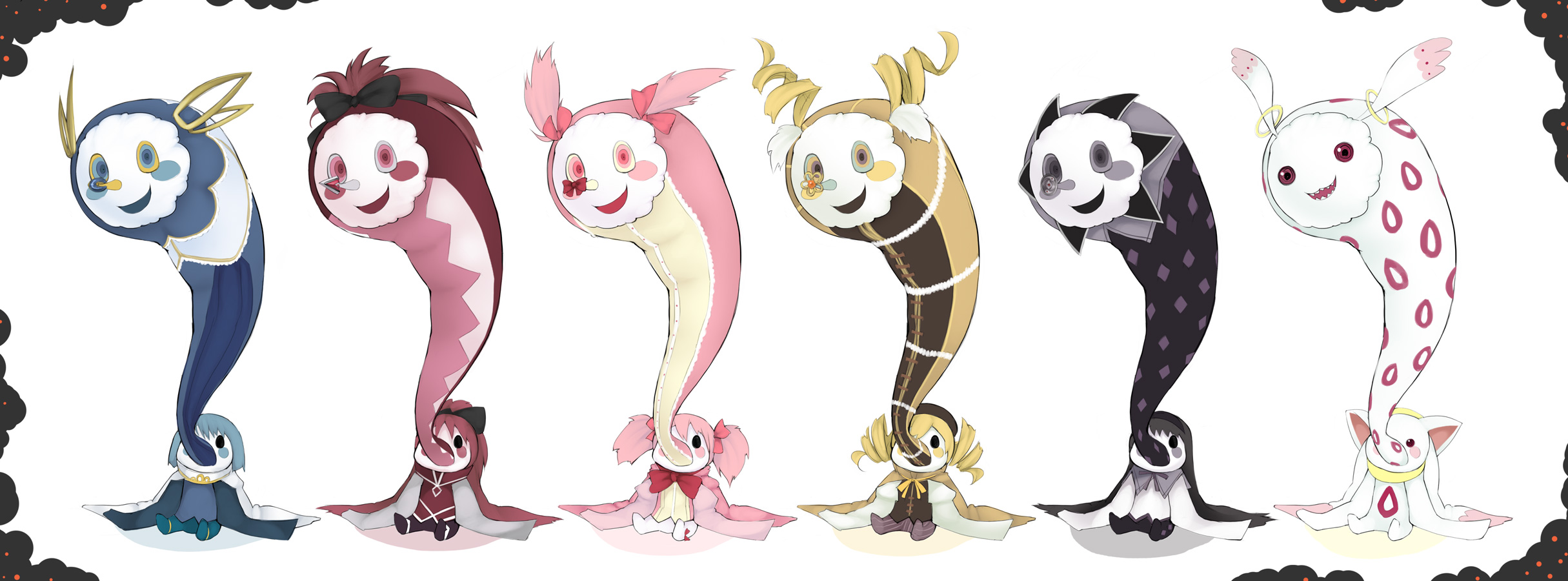 Charlotte and witches from Puella Magi Madoka Magica HD Wallpaper