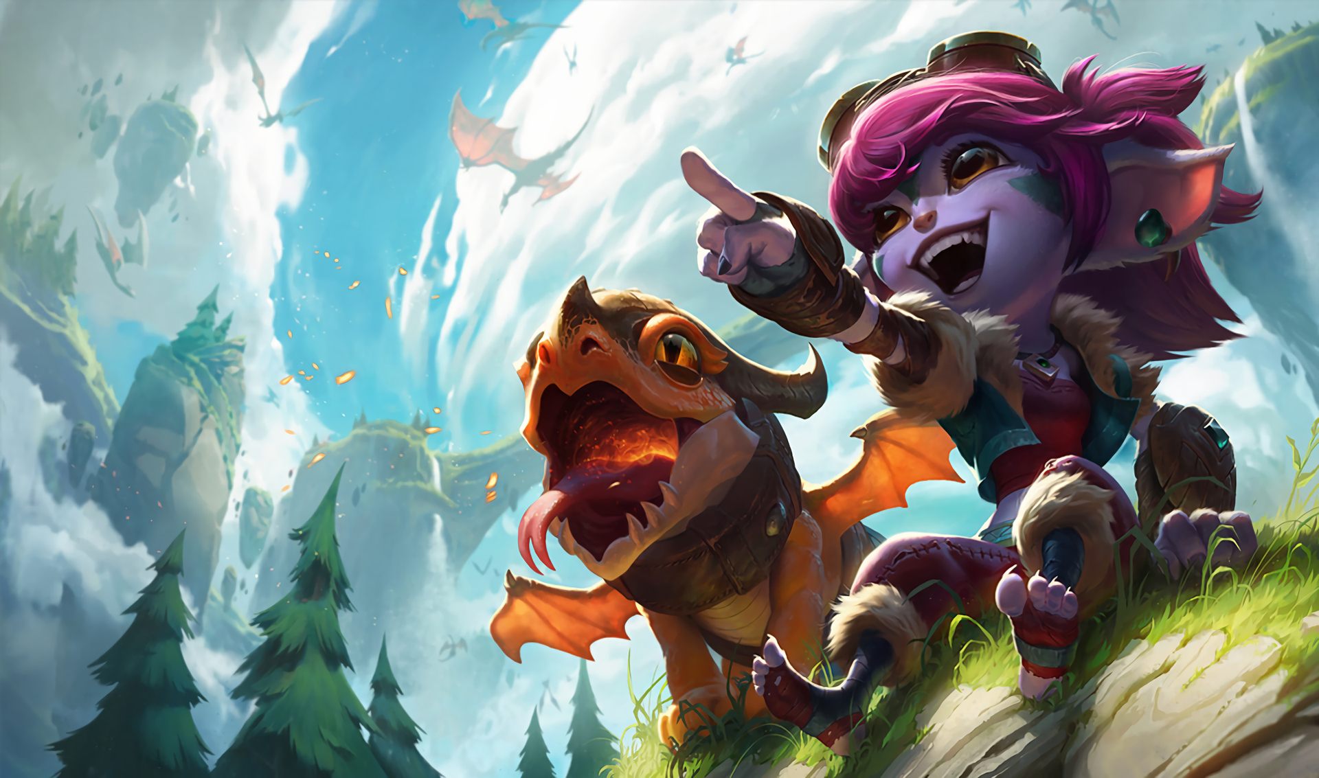 Tristana and her dragon from League of Legends HD Wallpaper