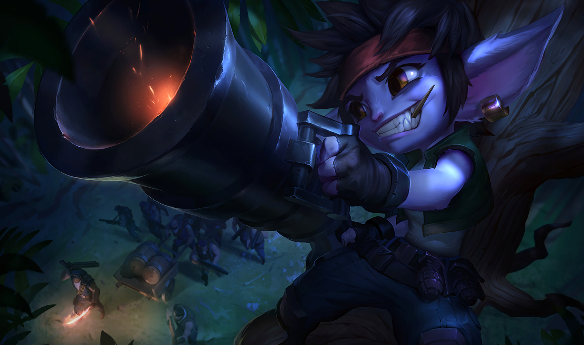 Tristana from League of Legends firing a cannon HD Wallpaper