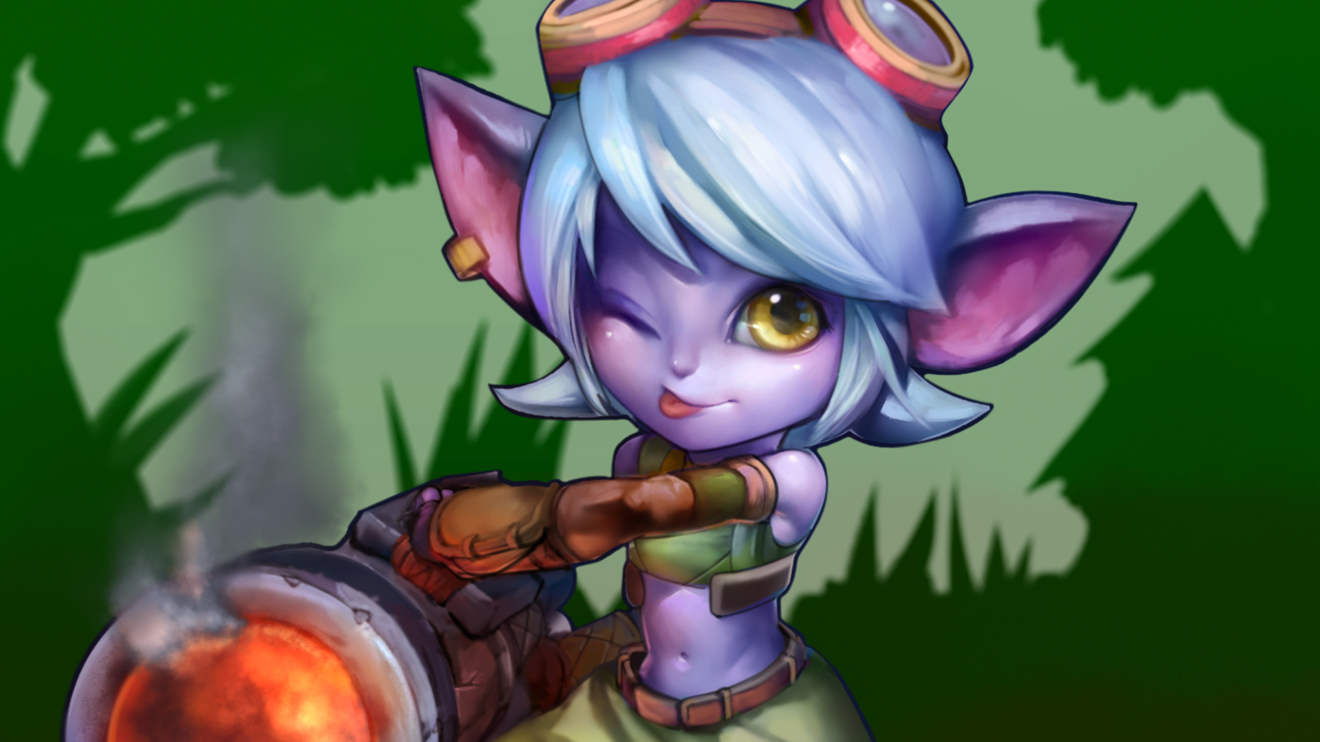 Tristana from League of Legends with a cannon HD Wallpaper