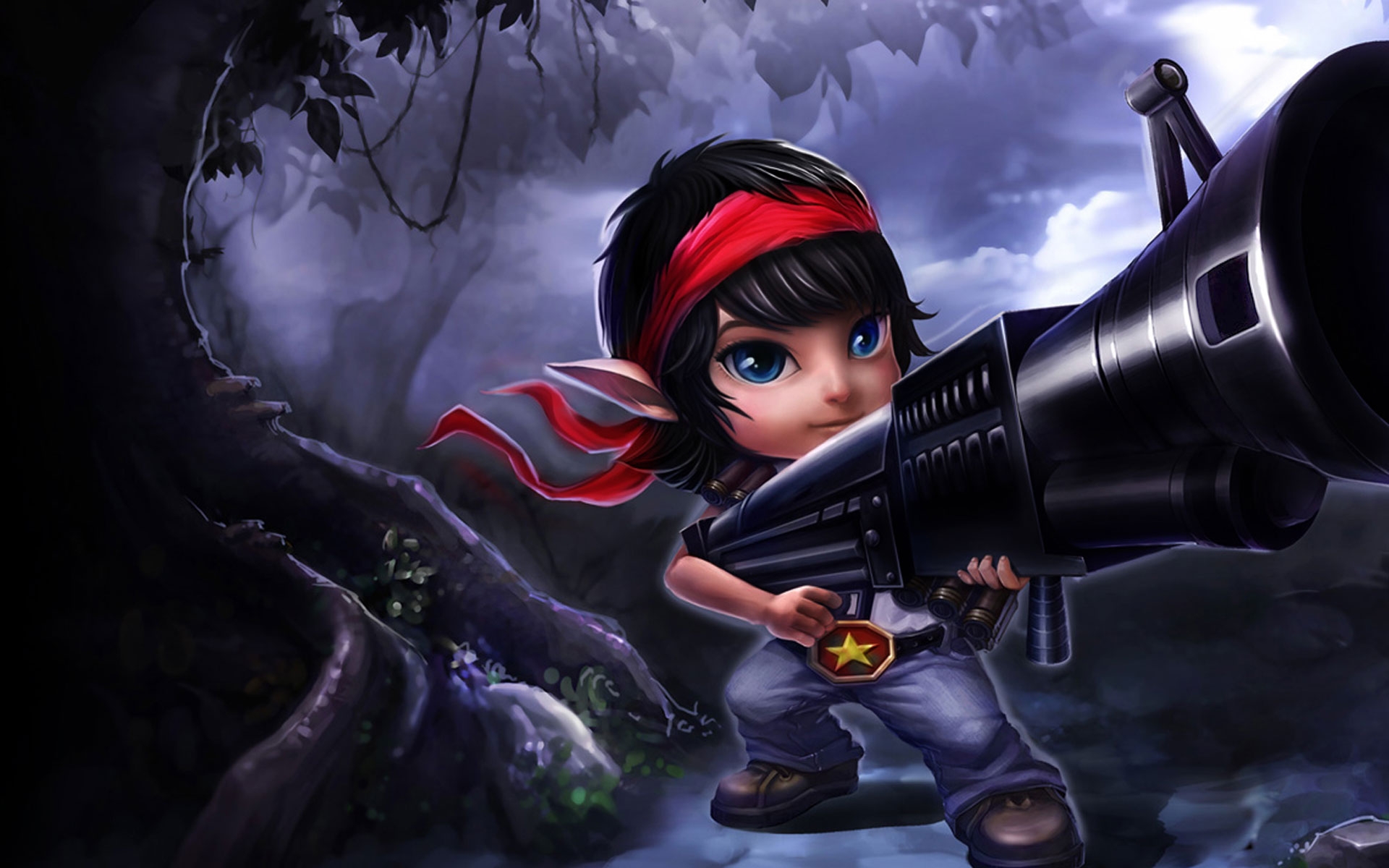 Tristana from League of Legends with a cannon HD Wallpaper