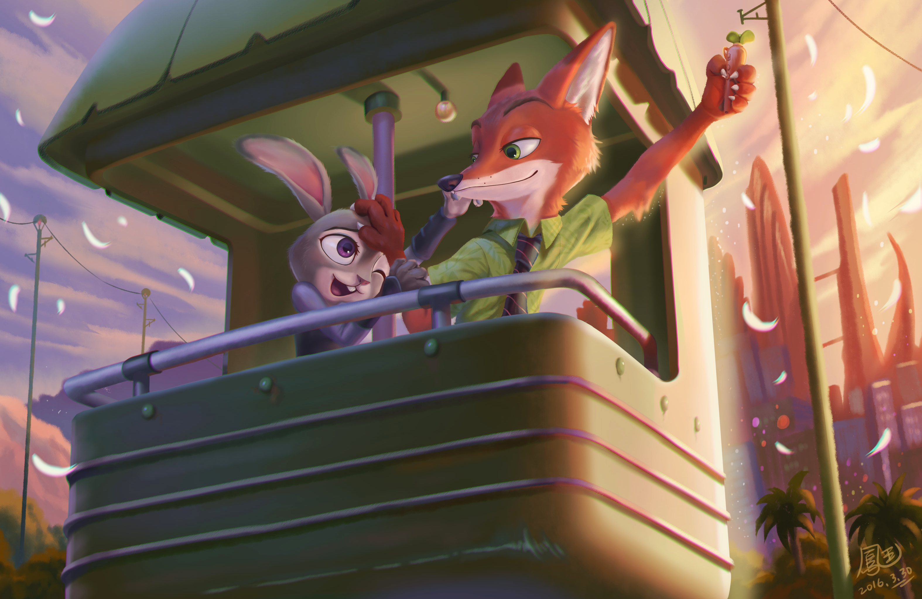 Judy Hopps and Nick Wilde from Zootopia HD Wallpaper