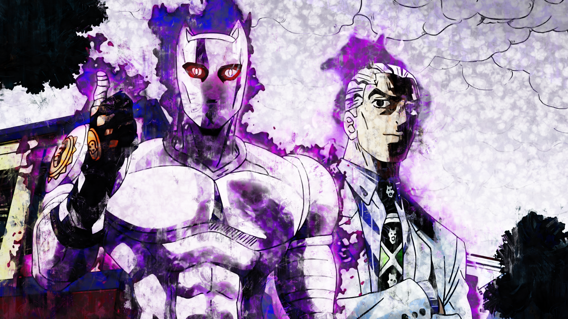 Yoshikage Kira and Killer Queen from JoJo's Bizarre Adventure HD Wallpaper