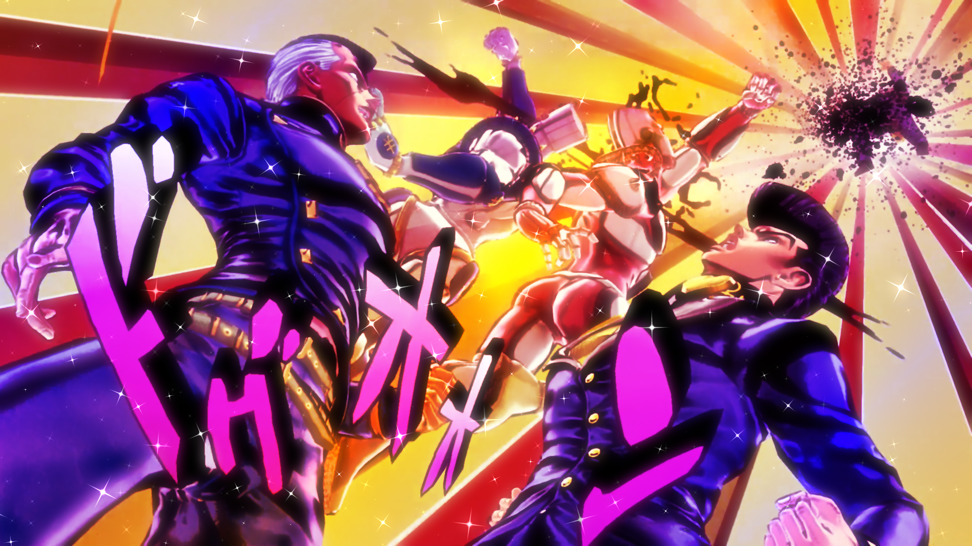 Josuke Higashikata and Okuyasu Nijimura from JoJo's Bizarre Adventure HD Wallpaper