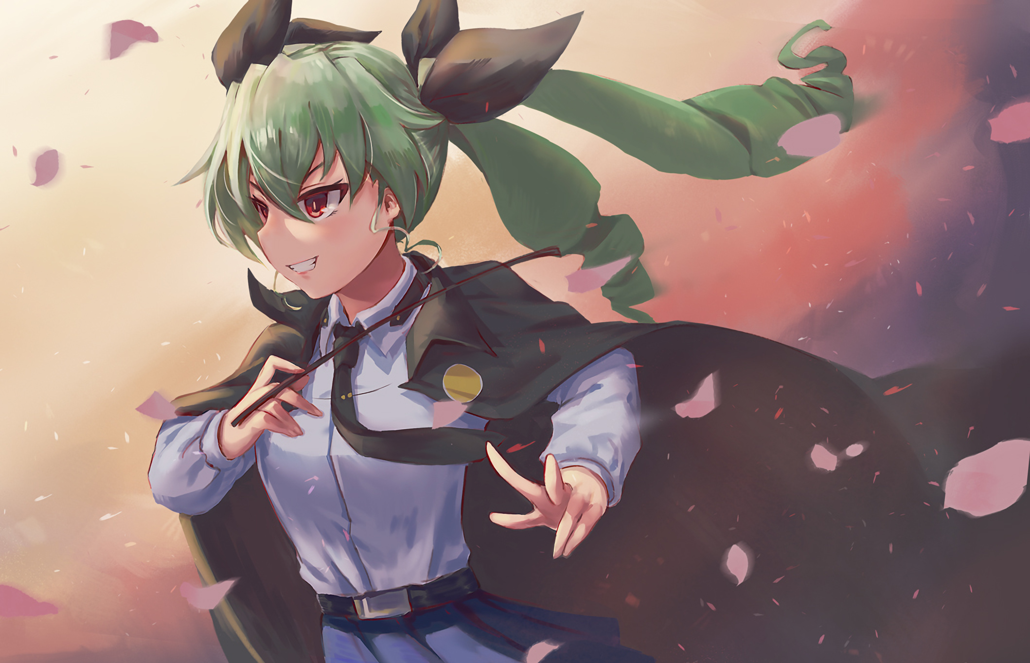 Determined Anchovy from Girls und Panzer HD Wallpaper