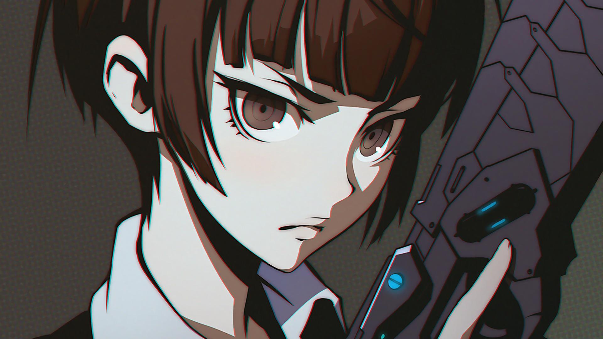 Akane Tsunemori from Psycho-Pass holding a Dominator HD Wallpaper