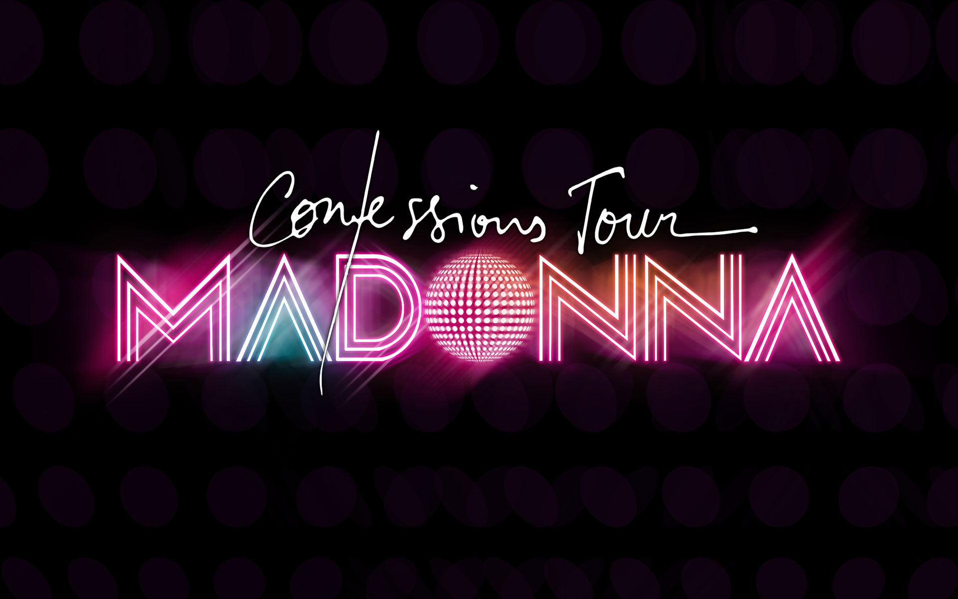 Madonna Confessions Tour Neon Logo HD Wallpaper