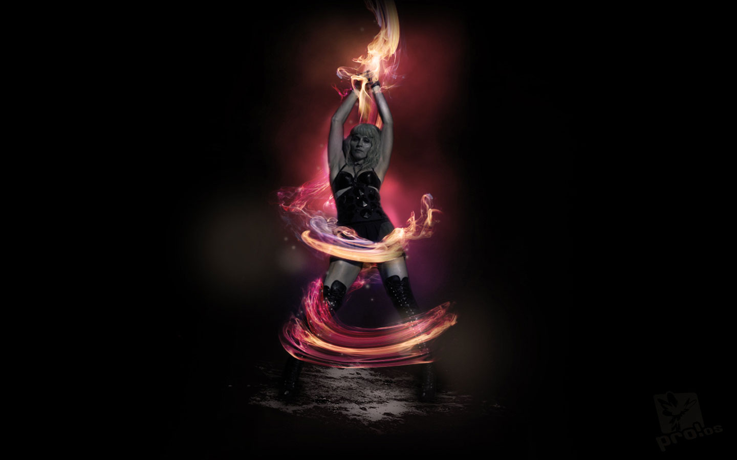 Madonna with fire effects HD Wallpaper