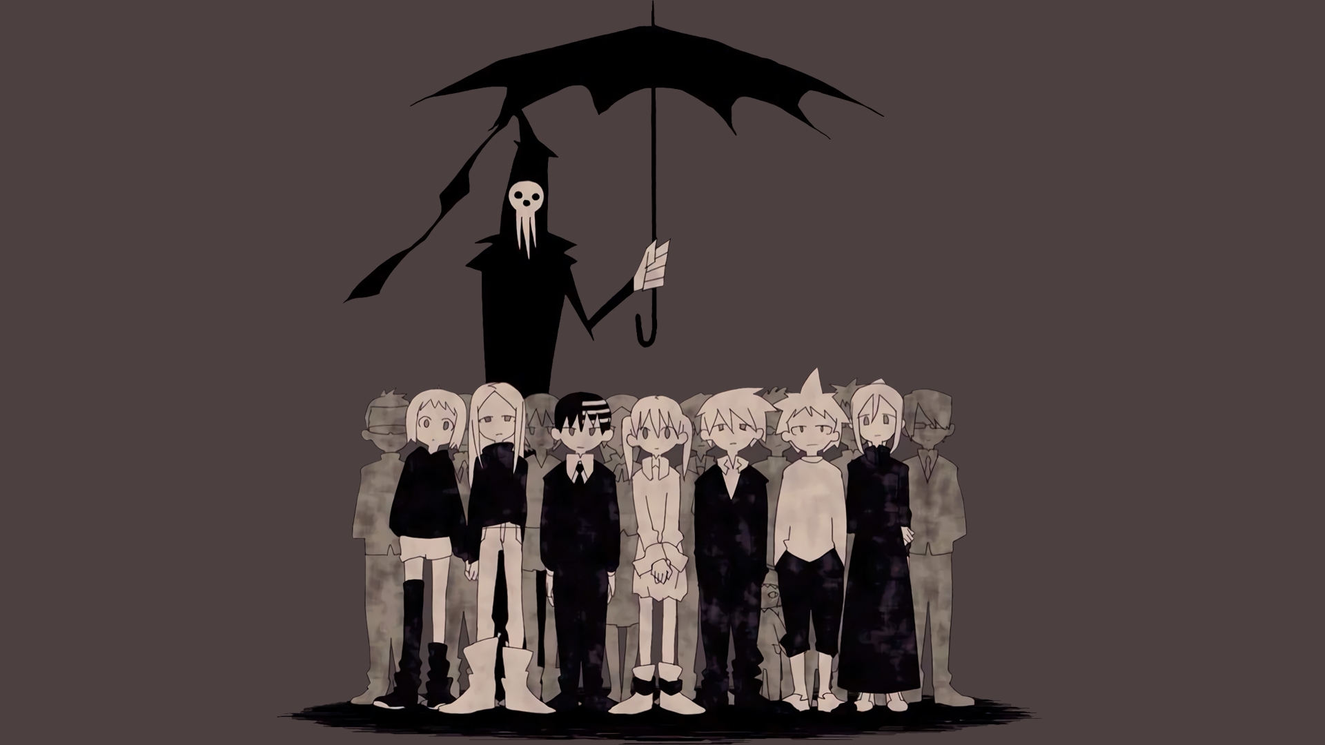 Maka Albarn and friends under an umbrella HD Wallpaper