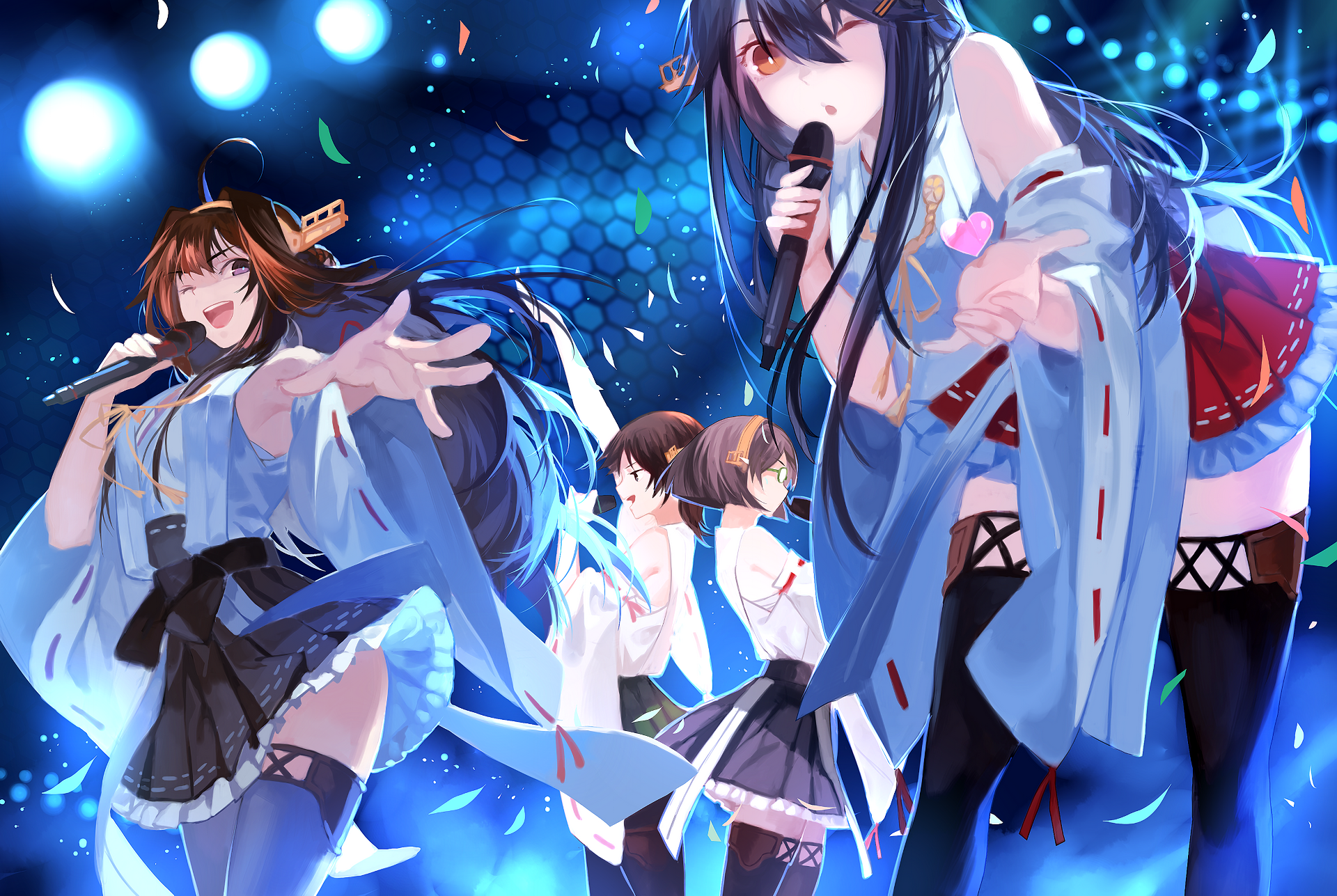 Kirishima from Kancolle singing on stage HD Wallpaper