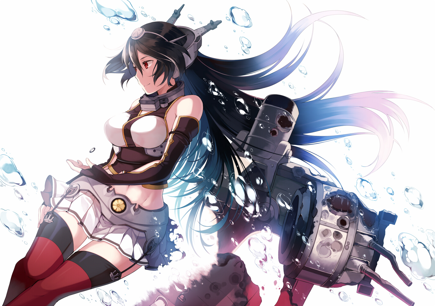 Nagato from Kancolle with a cannon HD Wallpaper