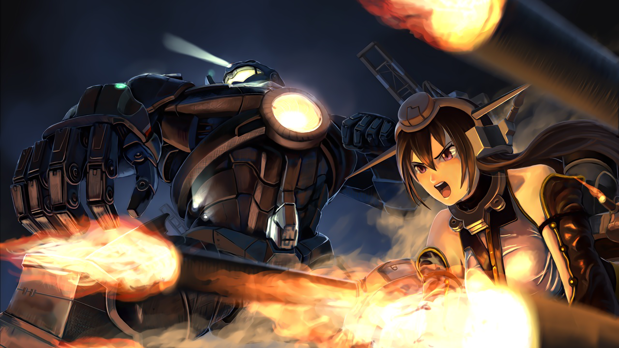 Nagato from Kancolle in a mech HD Wallpaper