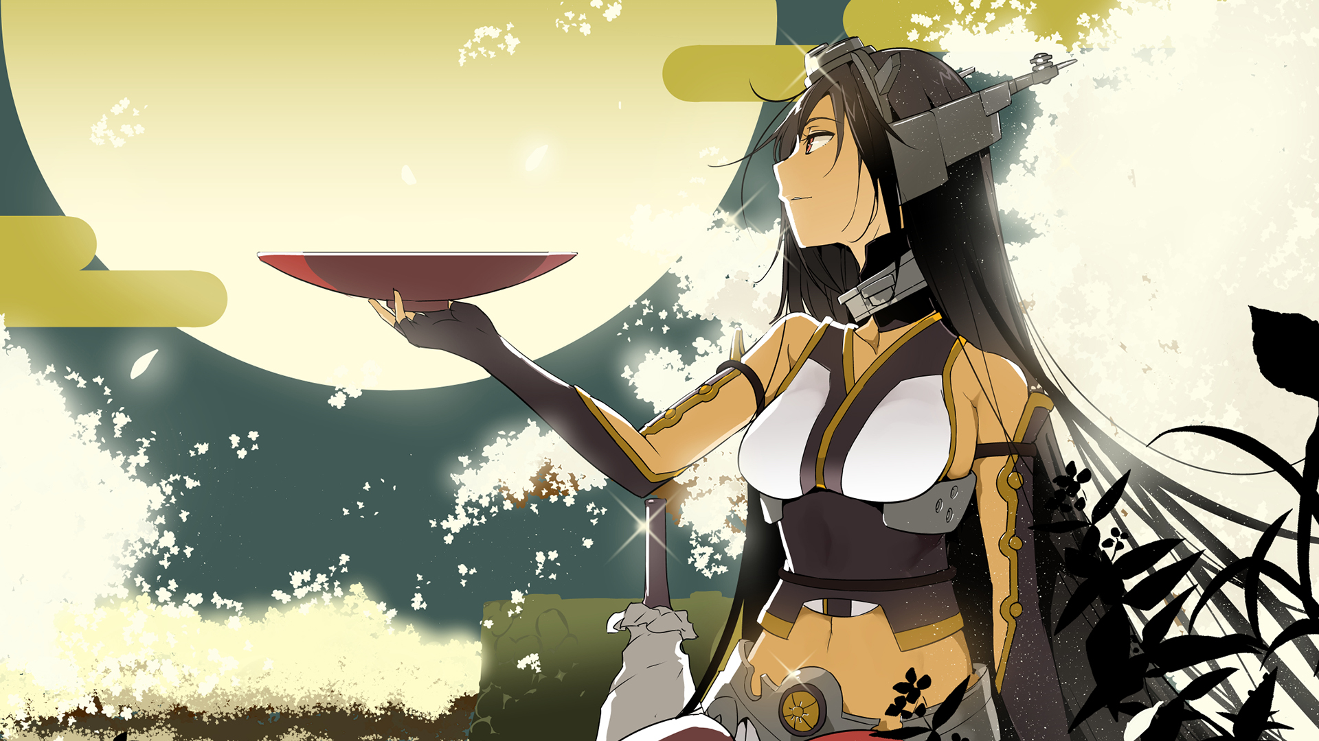 Nagato from Kancolle holding a tray HD Wallpaper