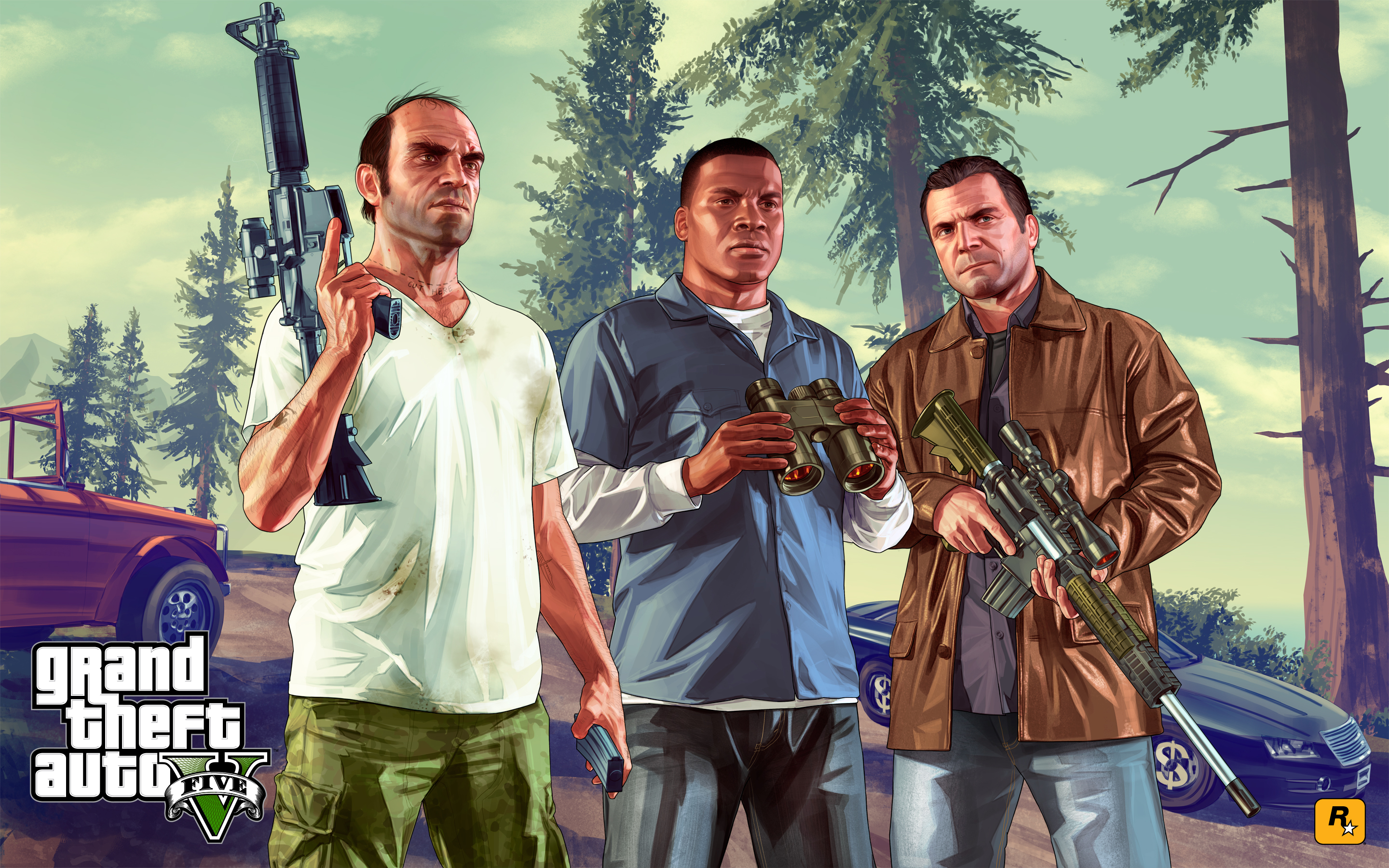 Grand Theft Auto V: Trevor, Franklin, and Michael HD Wallpaper