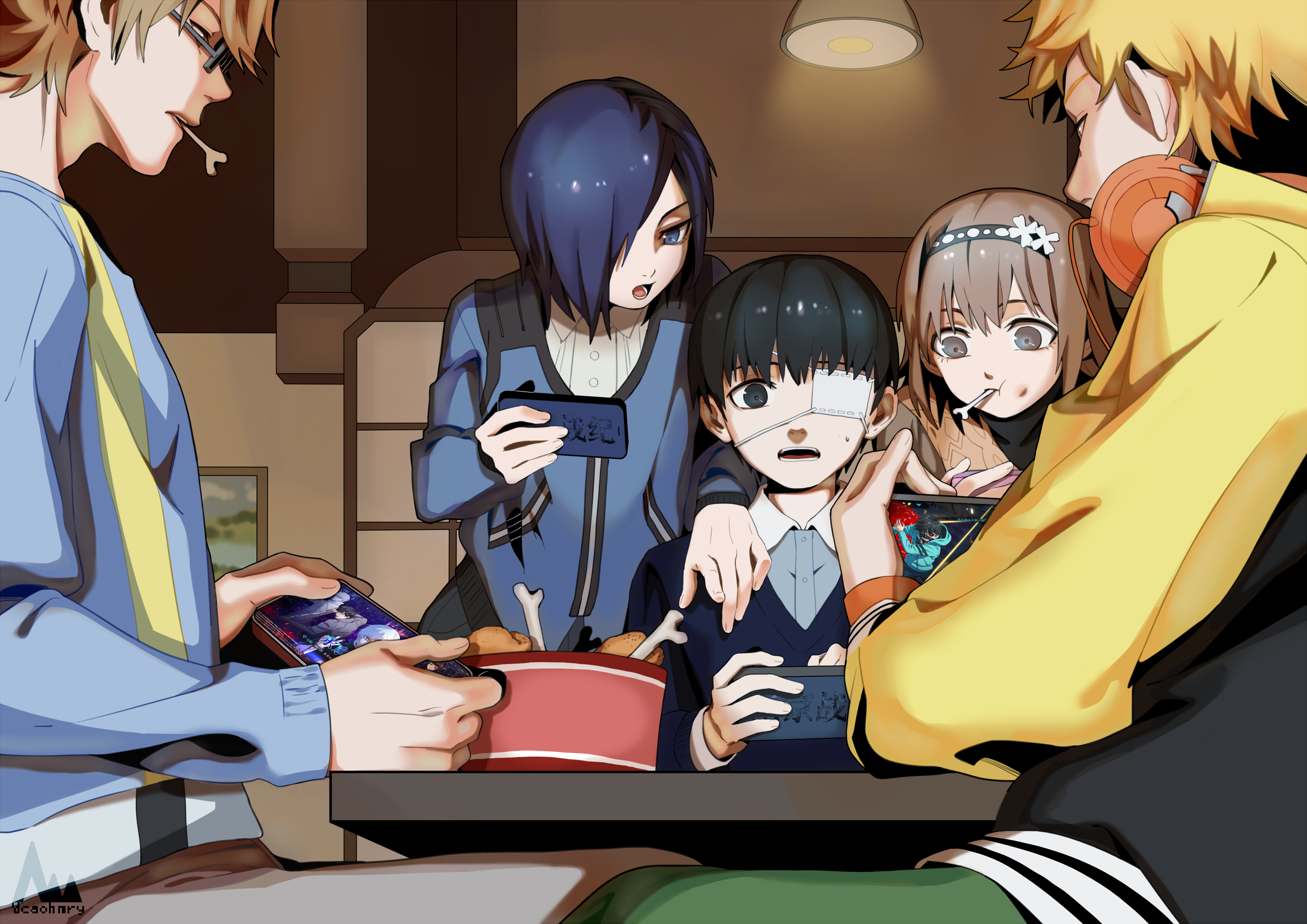 Group of friends playing video games HD Wallpaper