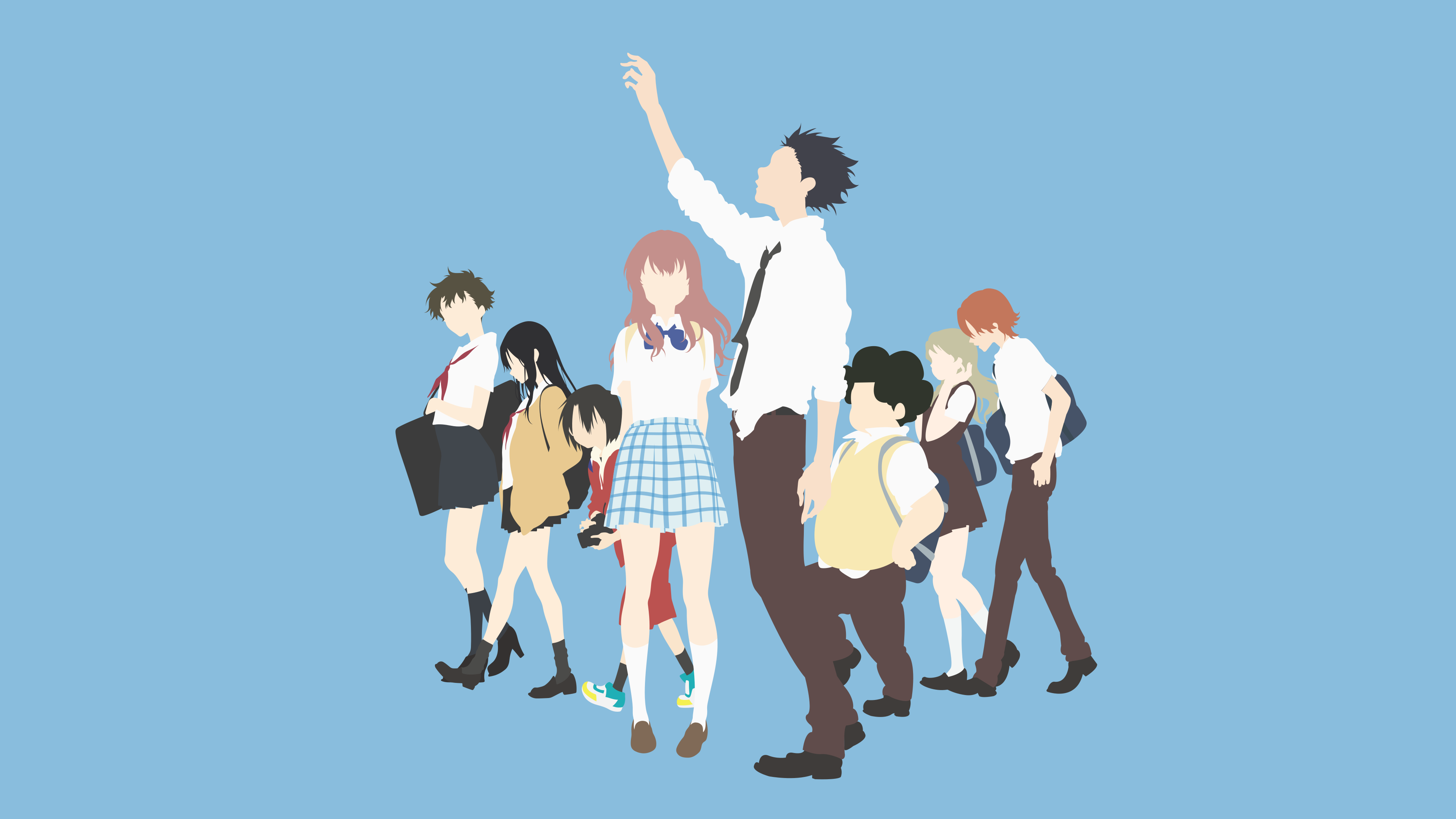 A Silent Voice characters illustration HD Wallpaper