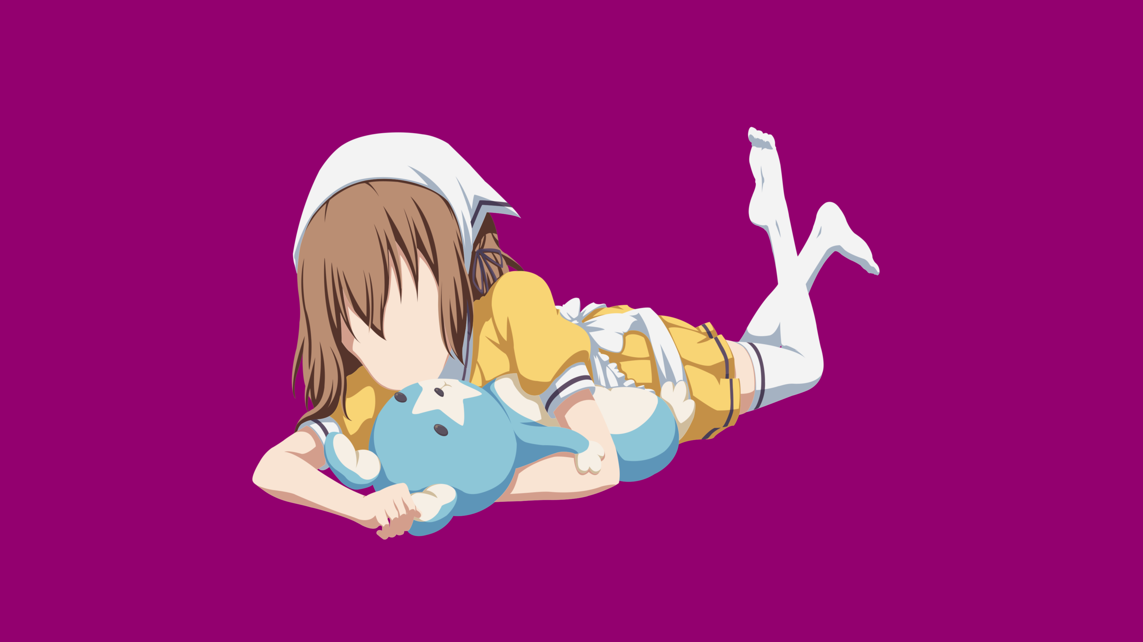 Mafuyu Hoshikawa with Plush Toy HD Wallpaper