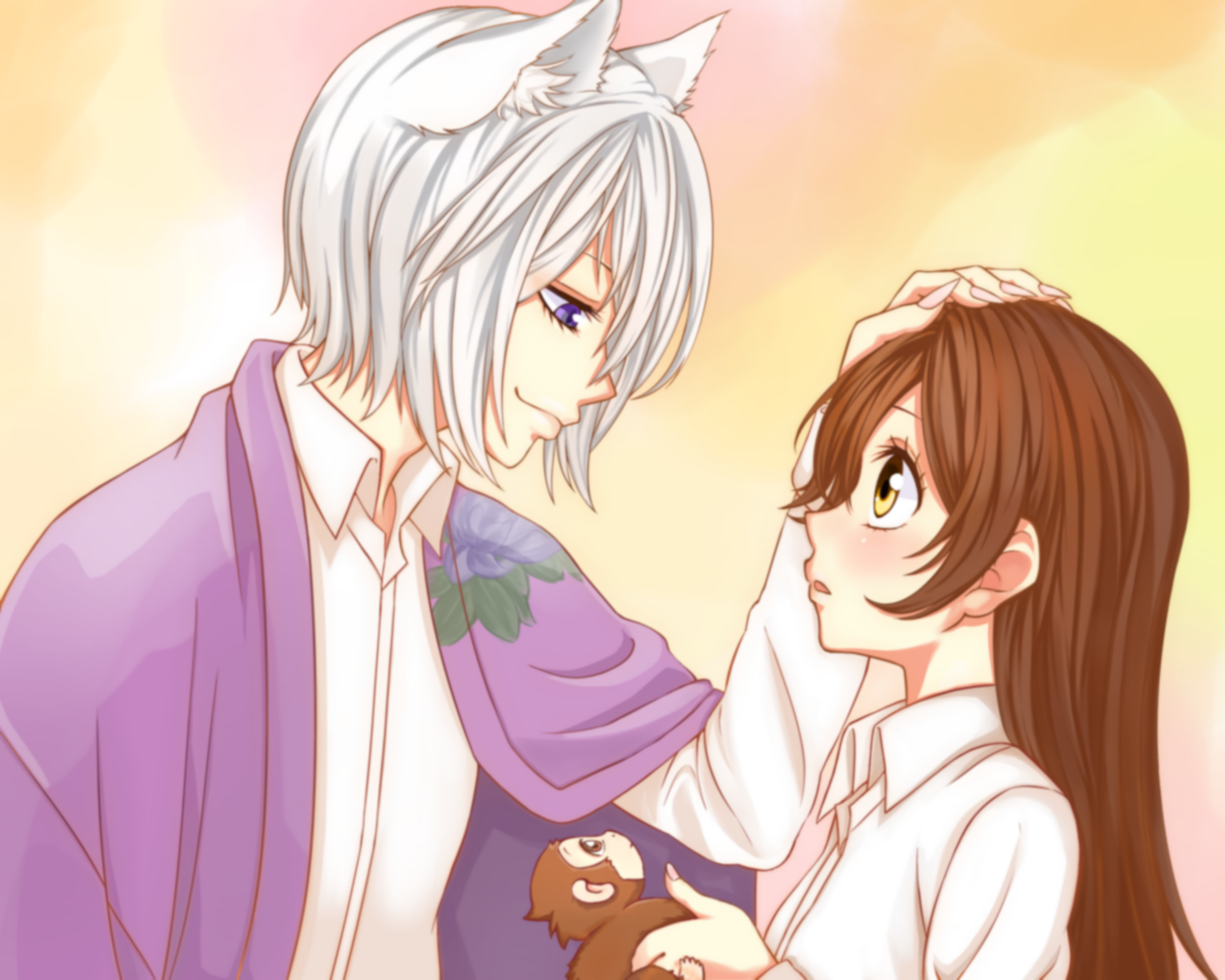 Tomoe from Kamisama Kiss with Nanami Momozono HD Wallpaper