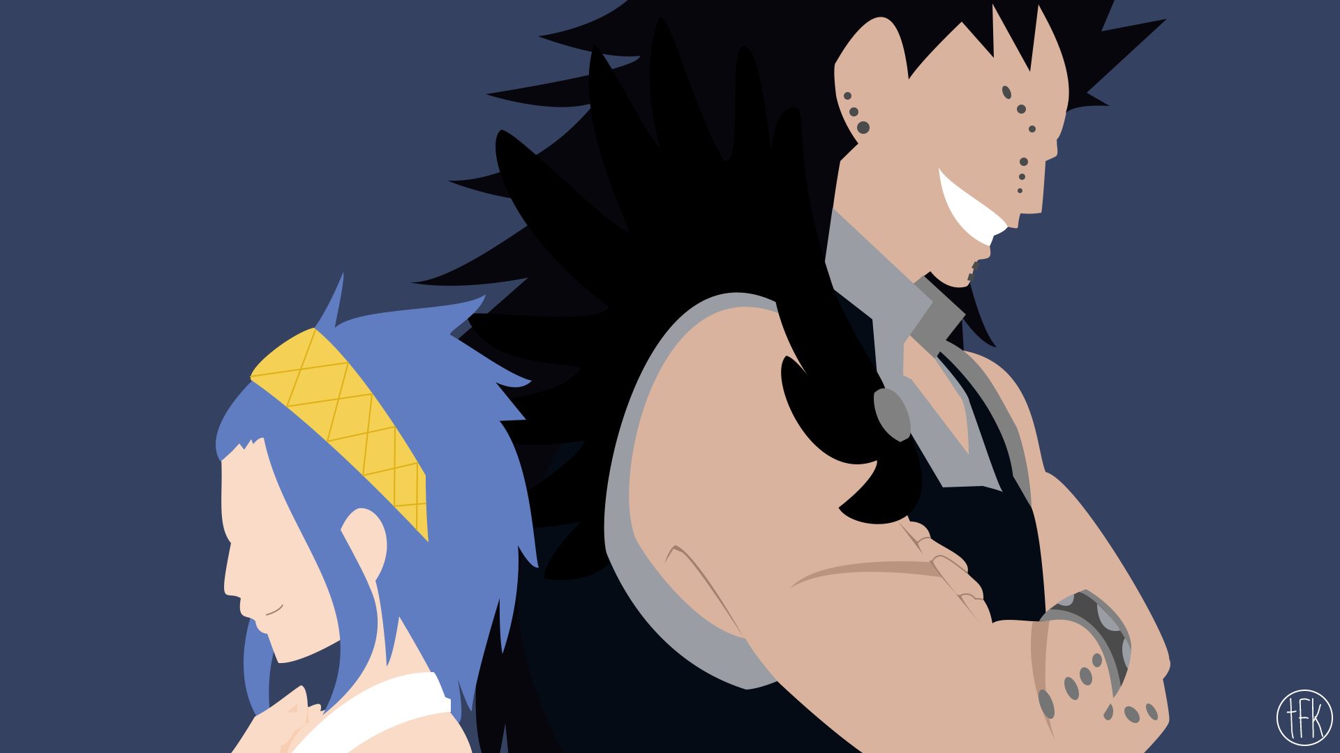 Levy McGarden and Gajeel Redfox from Fairy Tail HD Wallpaper