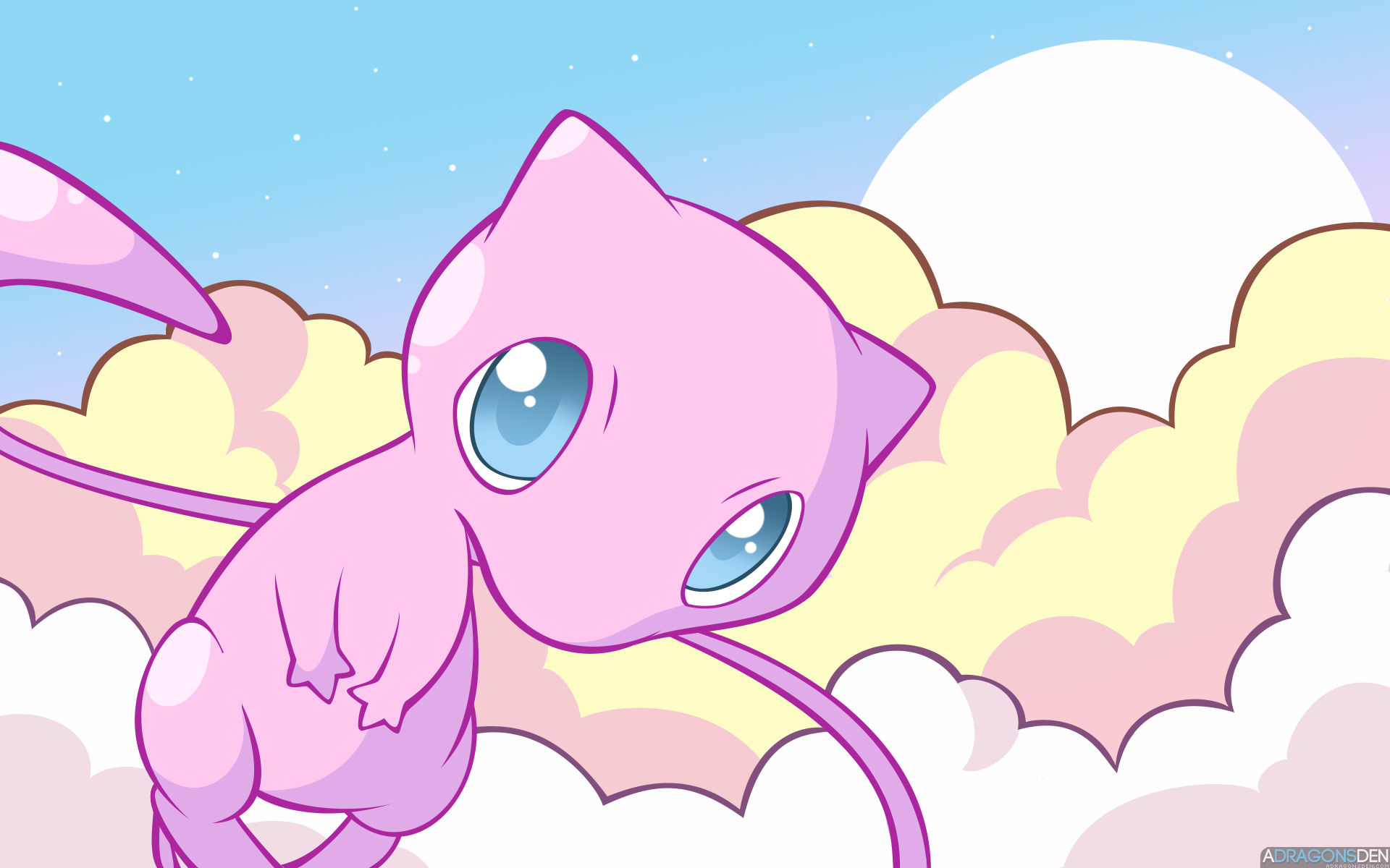 Mew from Pokémon in the sky HD Wallpaper