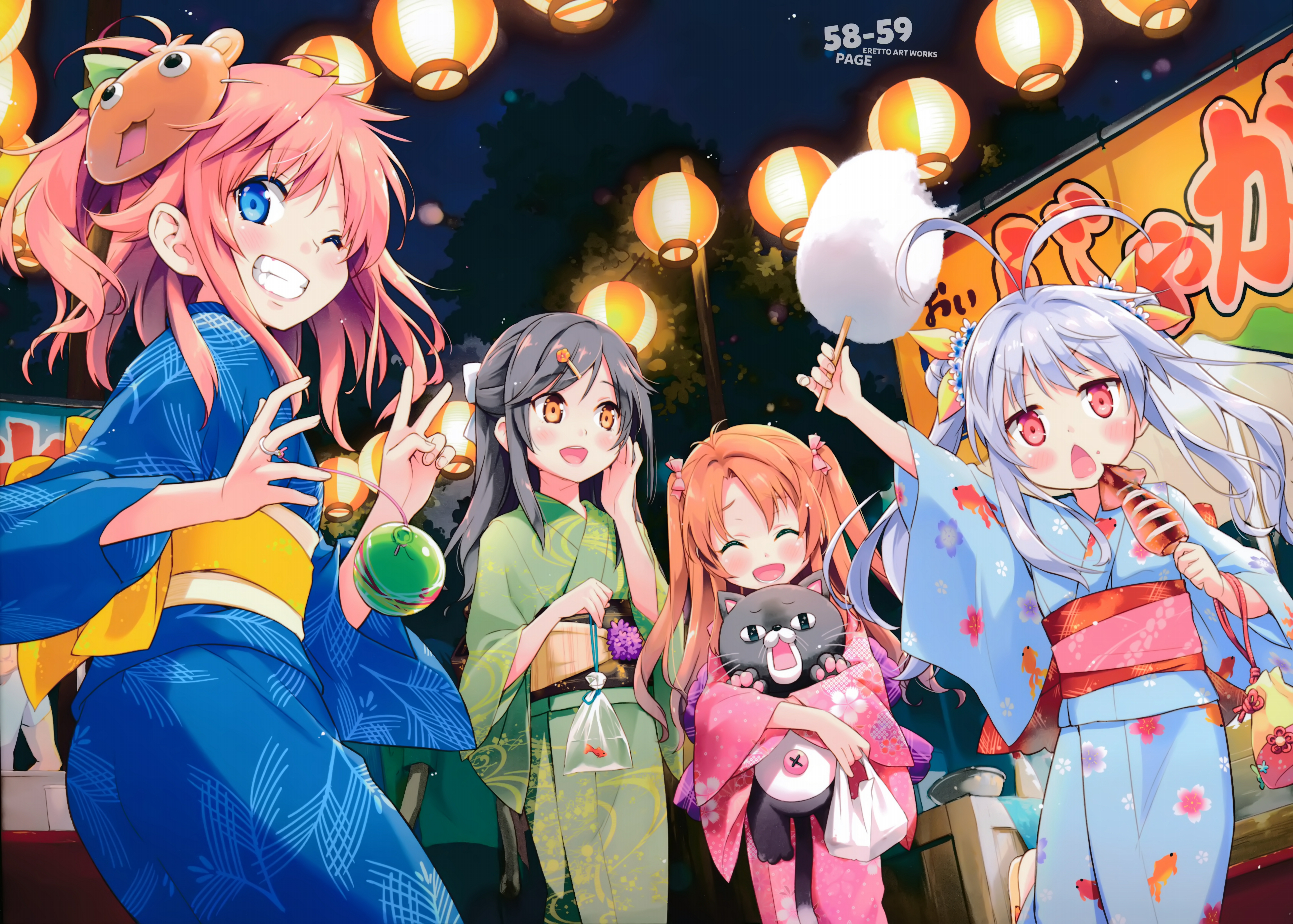 Renge Miyauchi and friends at a festival HD Wallpaper
