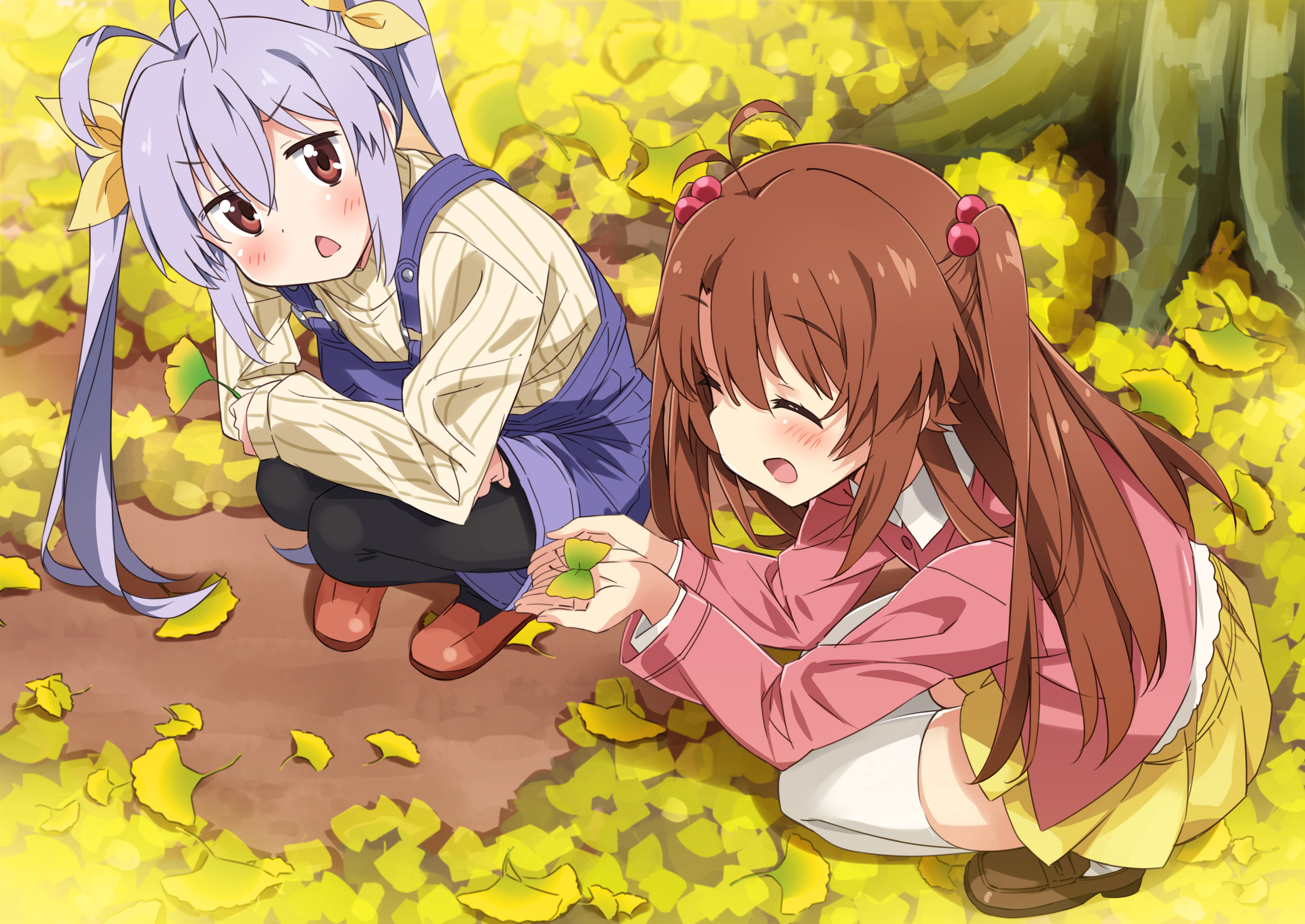 Renge Miyauchi in autumn park HD Wallpaper