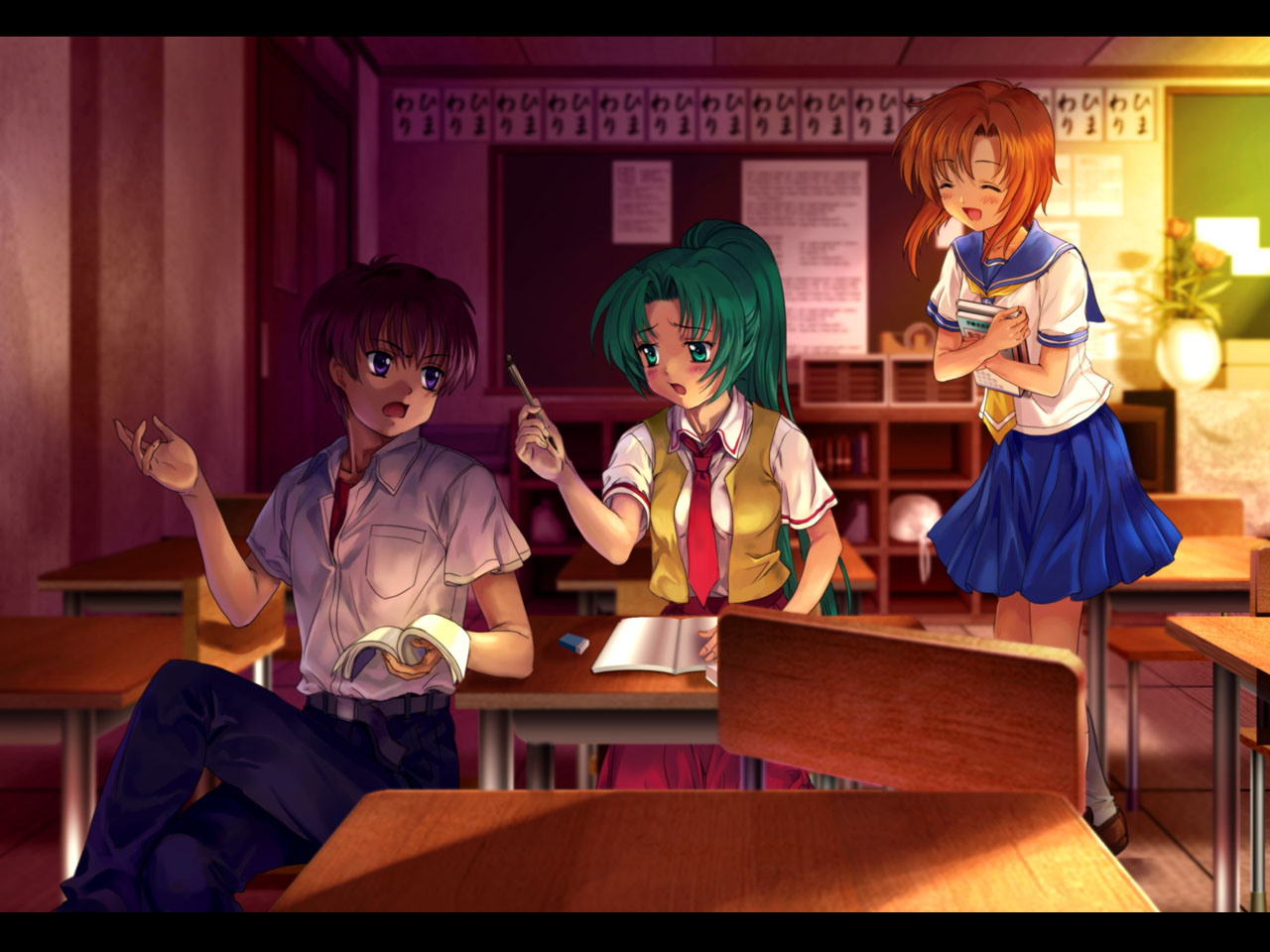 Rena Ryugu in a classroom HD Wallpaper