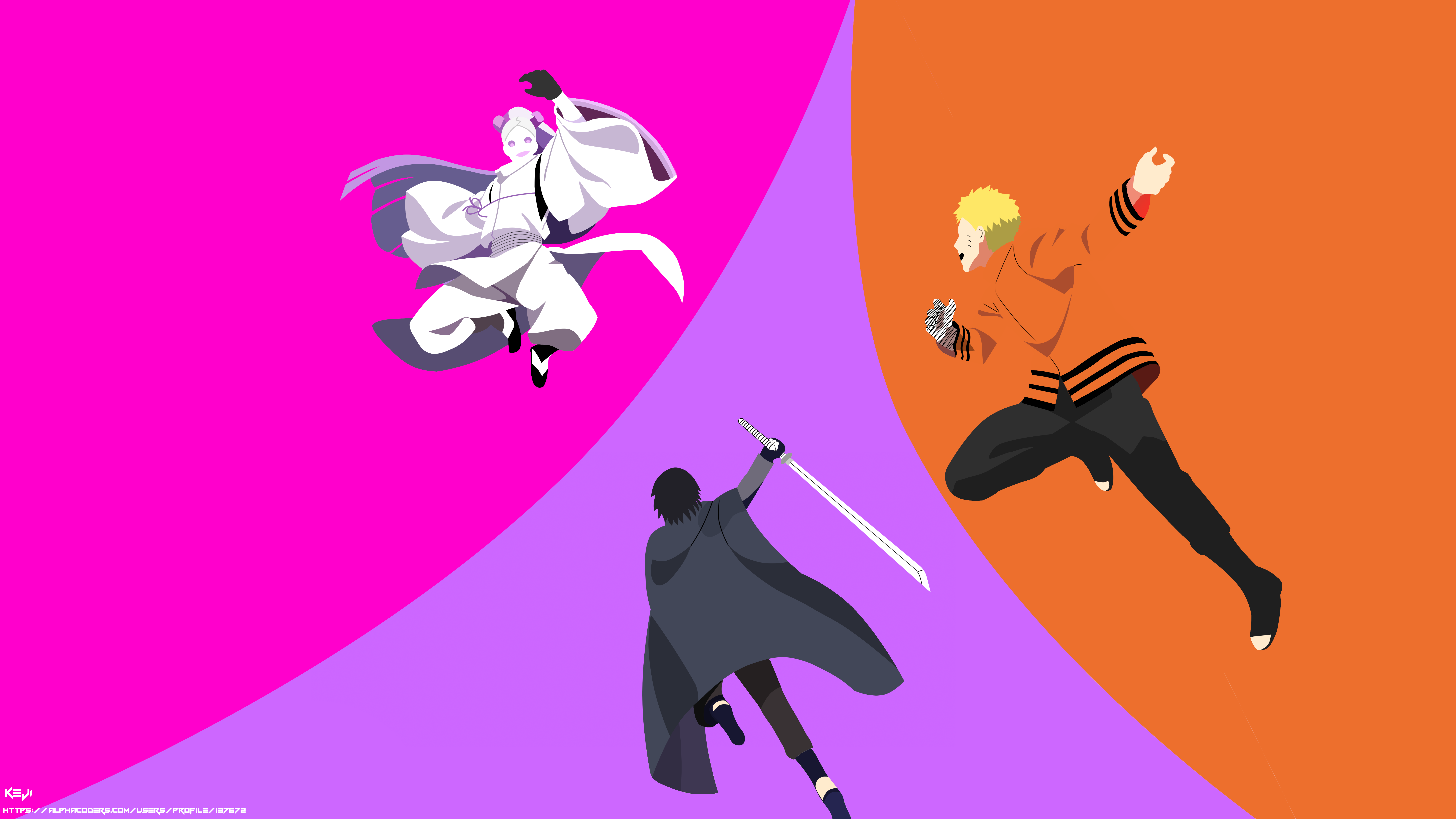 Momoshiki Otsutsuki, Naruto, and Sasuke HD Wallpaper