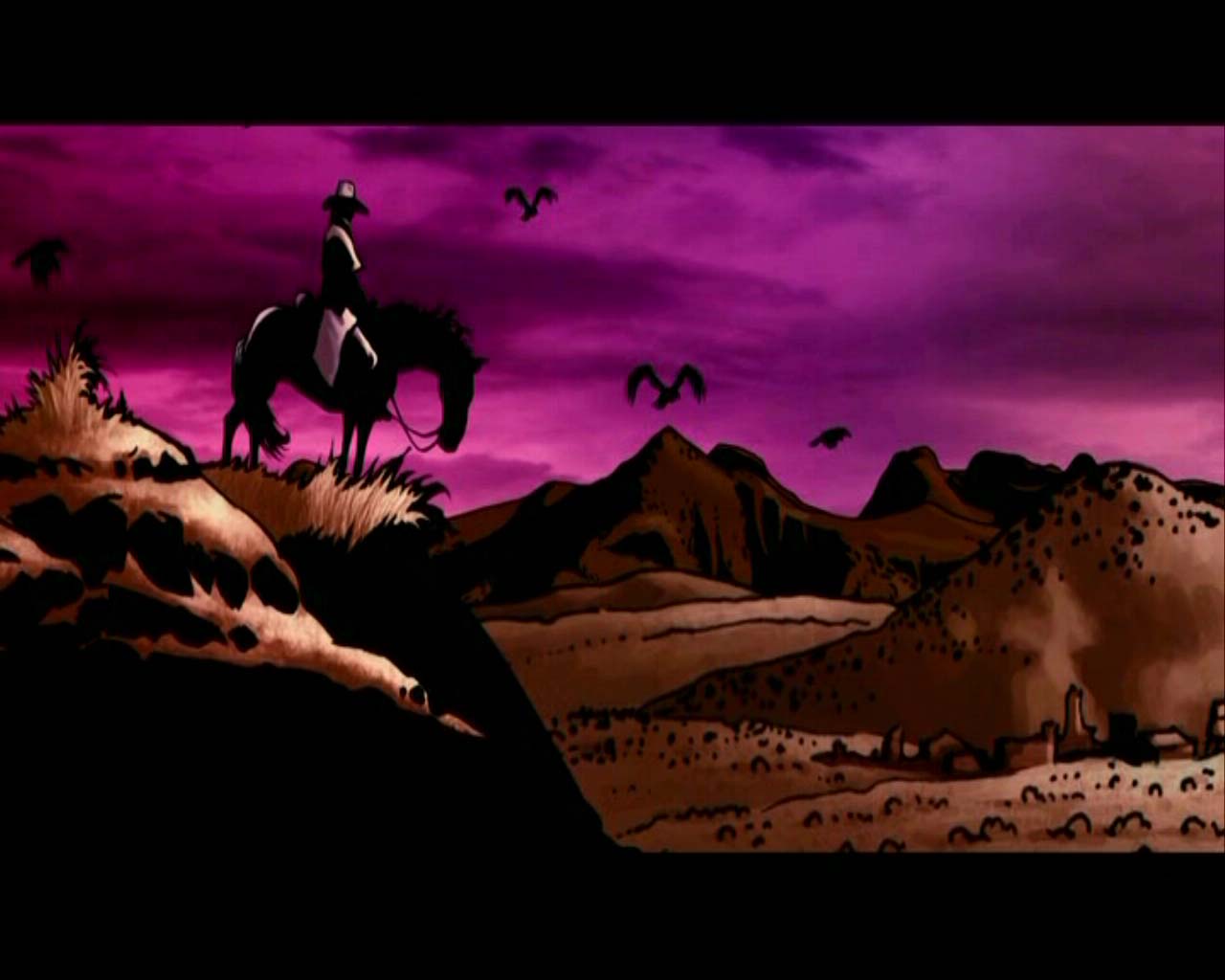 Jonah Hex on horseback at sunset HD Wallpaper