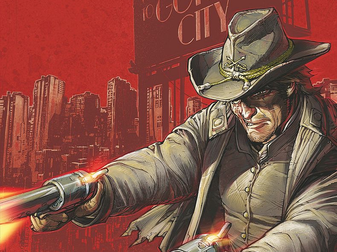 Jonah Hex in a city HD Wallpaper