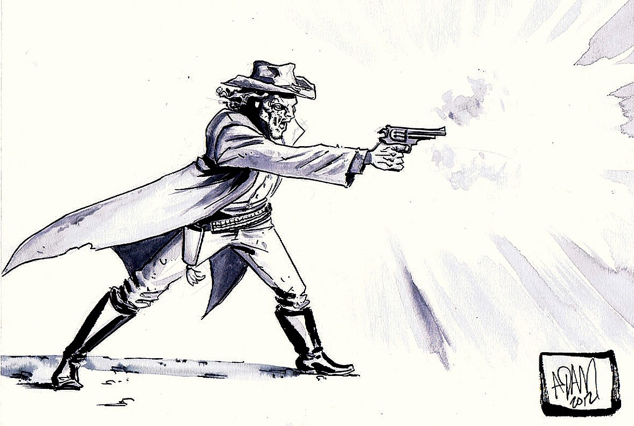 Jonah Hex shooting a gun HD Wallpaper