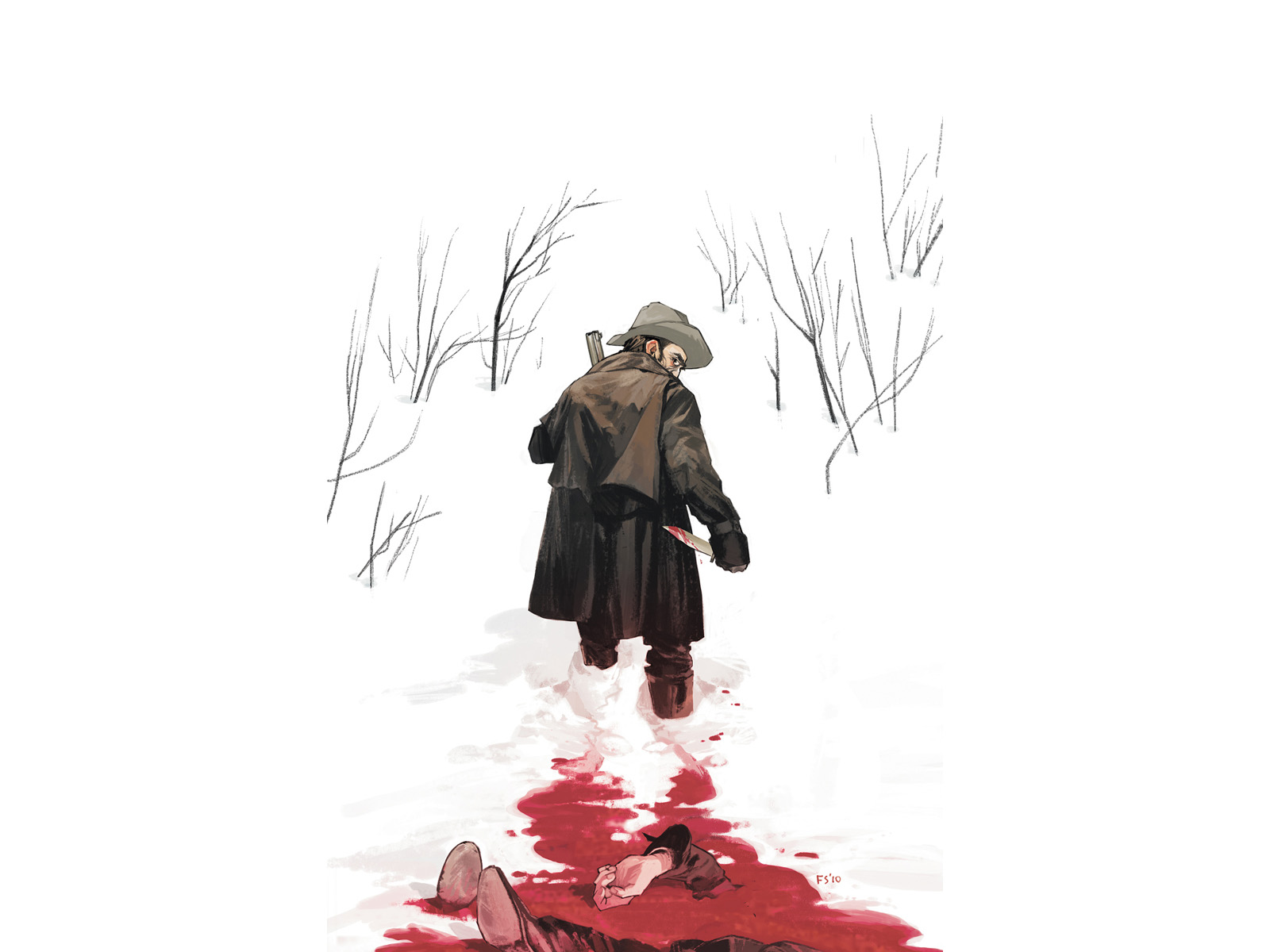 Jonah Hex in the snow with blood HD Wallpaper