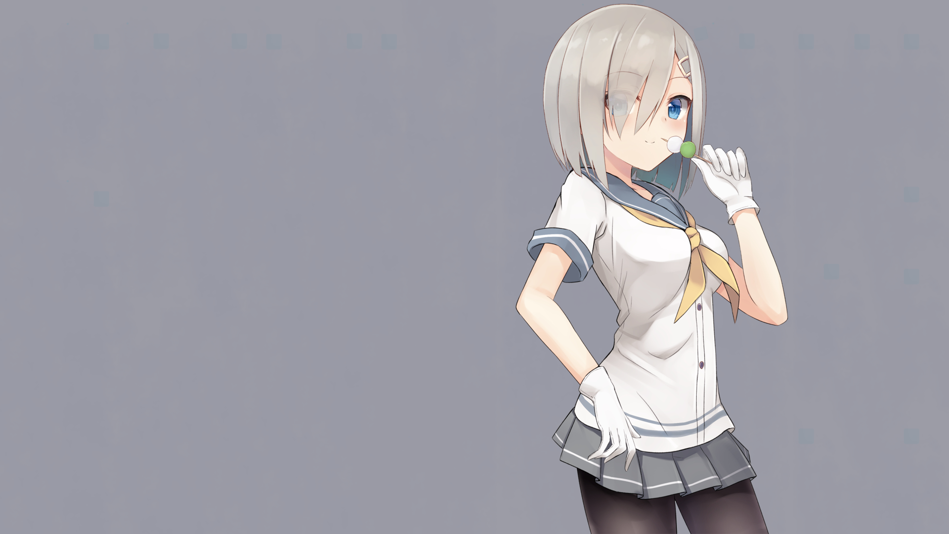 Hamakaze from Kancolle eating a lollipop HD Wallpaper