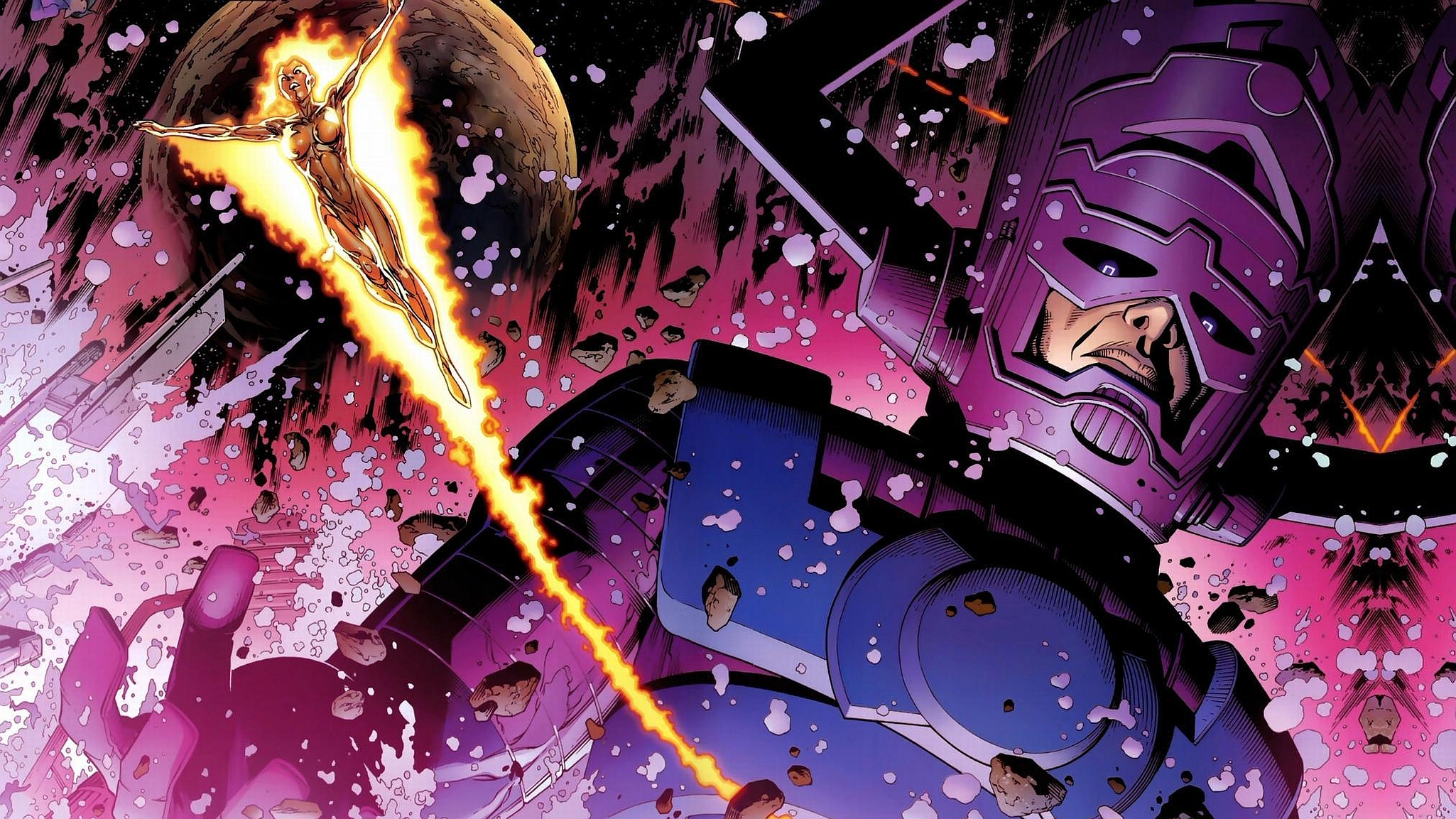 Galactus and the Phoenix Force in Space HD Wallpaper