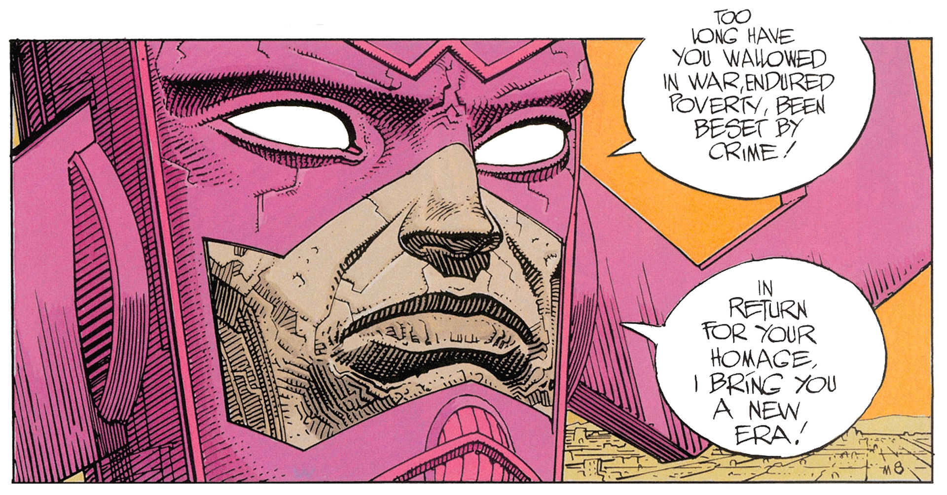 Galactus speaking to a city HD Wallpaper