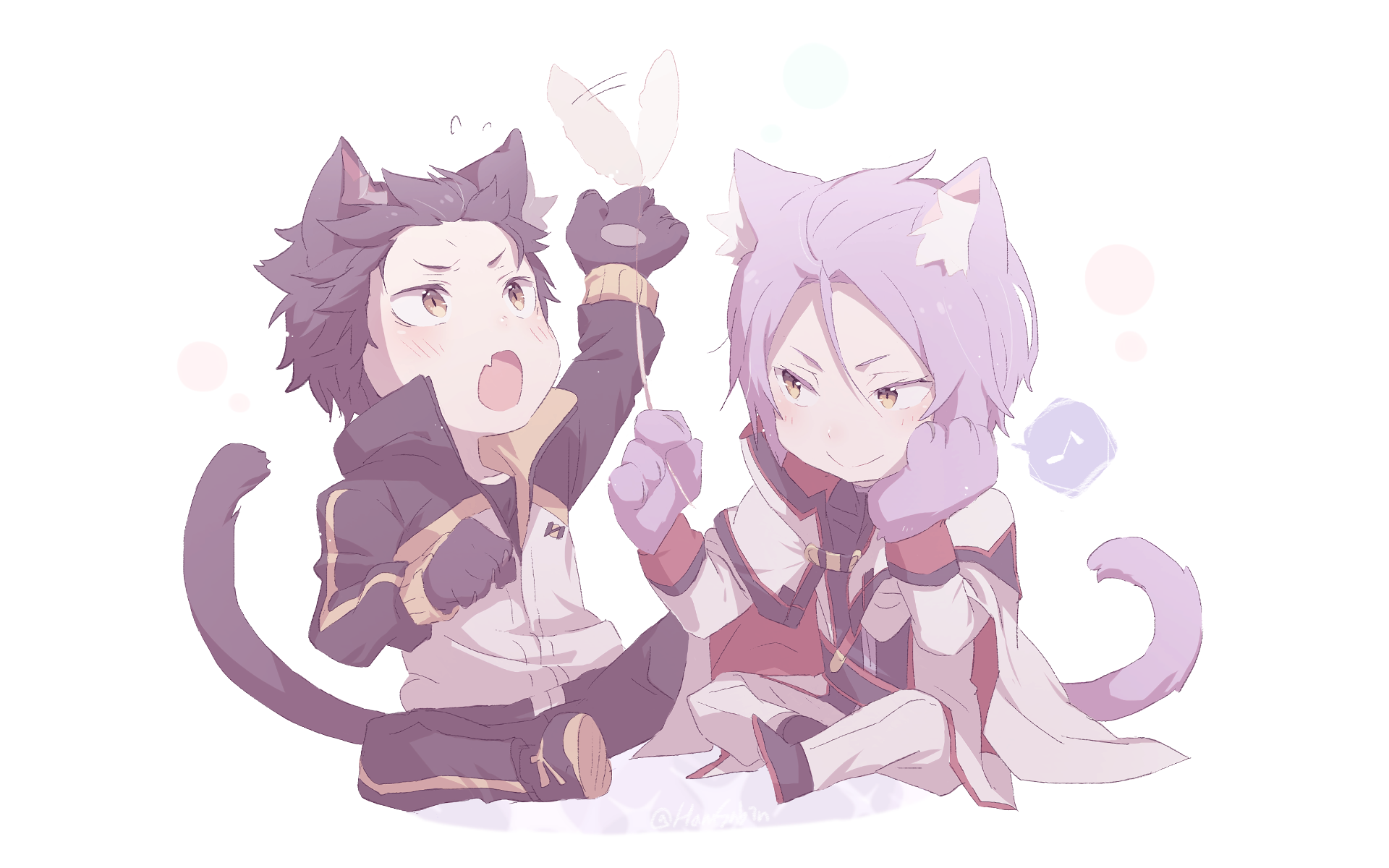 Subaru and Julius from Re:Zero as Neko HD Wallpaper