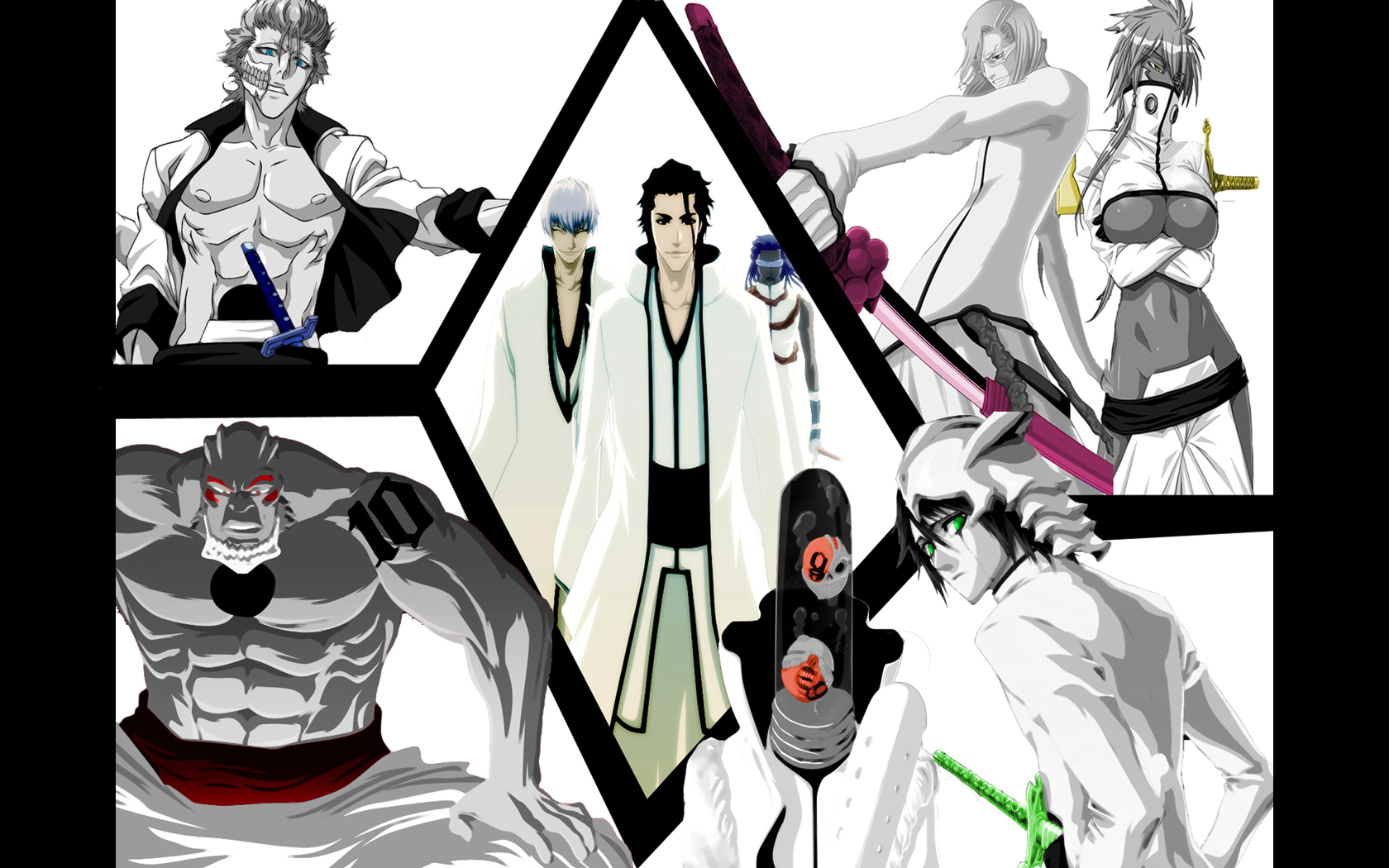 Bleach Espada characters in a collage HD Wallpaper