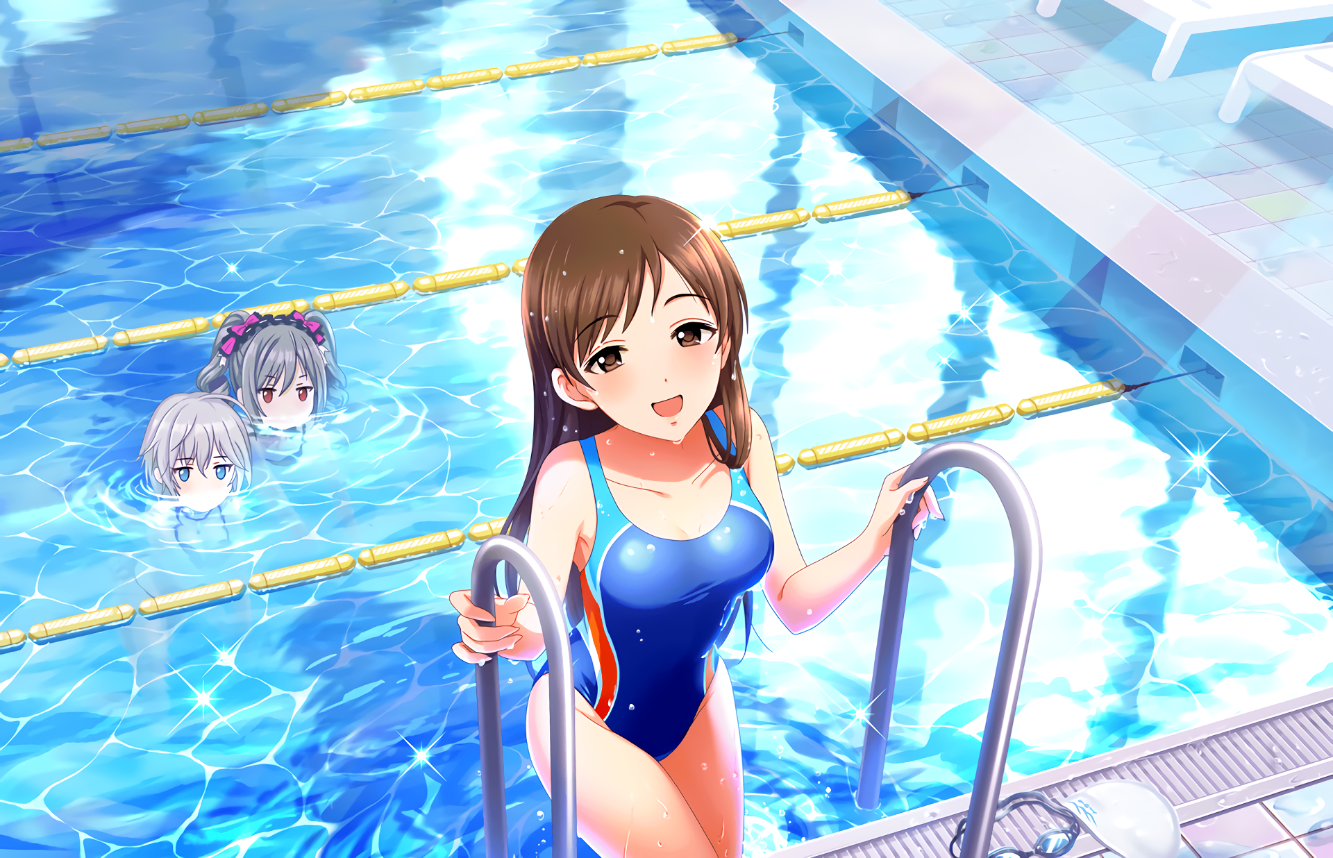 Anastasia from Idolm@ster Cinderella Girls in a swimming pool HD Wallpaper