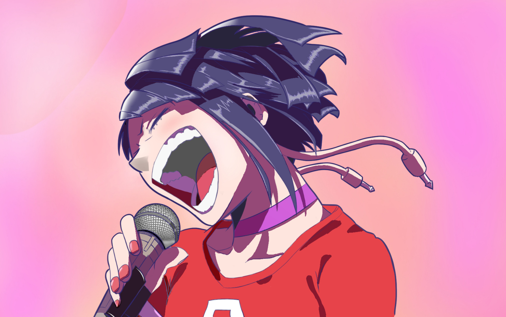 Kyouka Jirou singing into a microphone HD Wallpaper