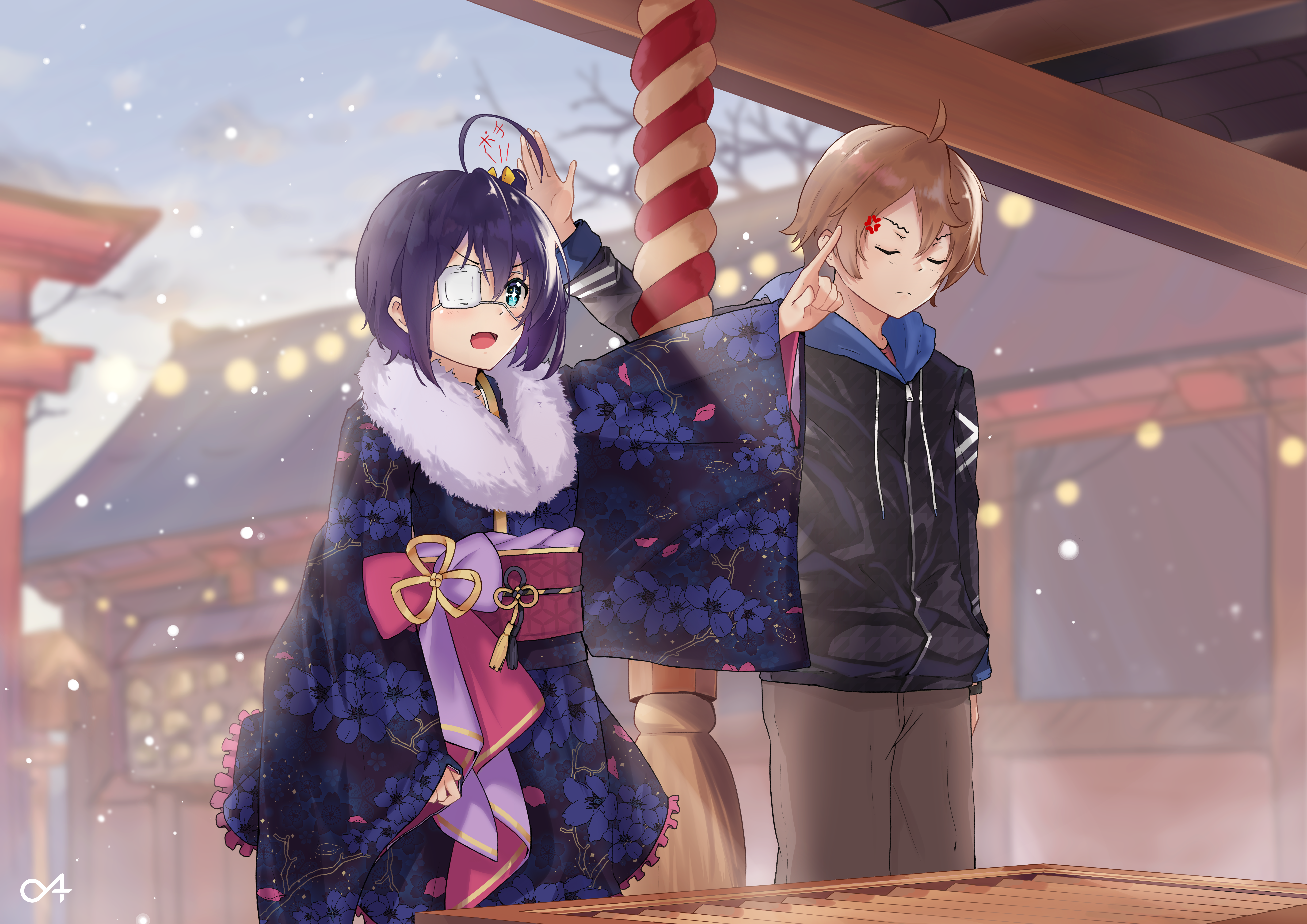 Rikka Takanashi and Yūta Togashi from Chuunibyou HD Wallpaper