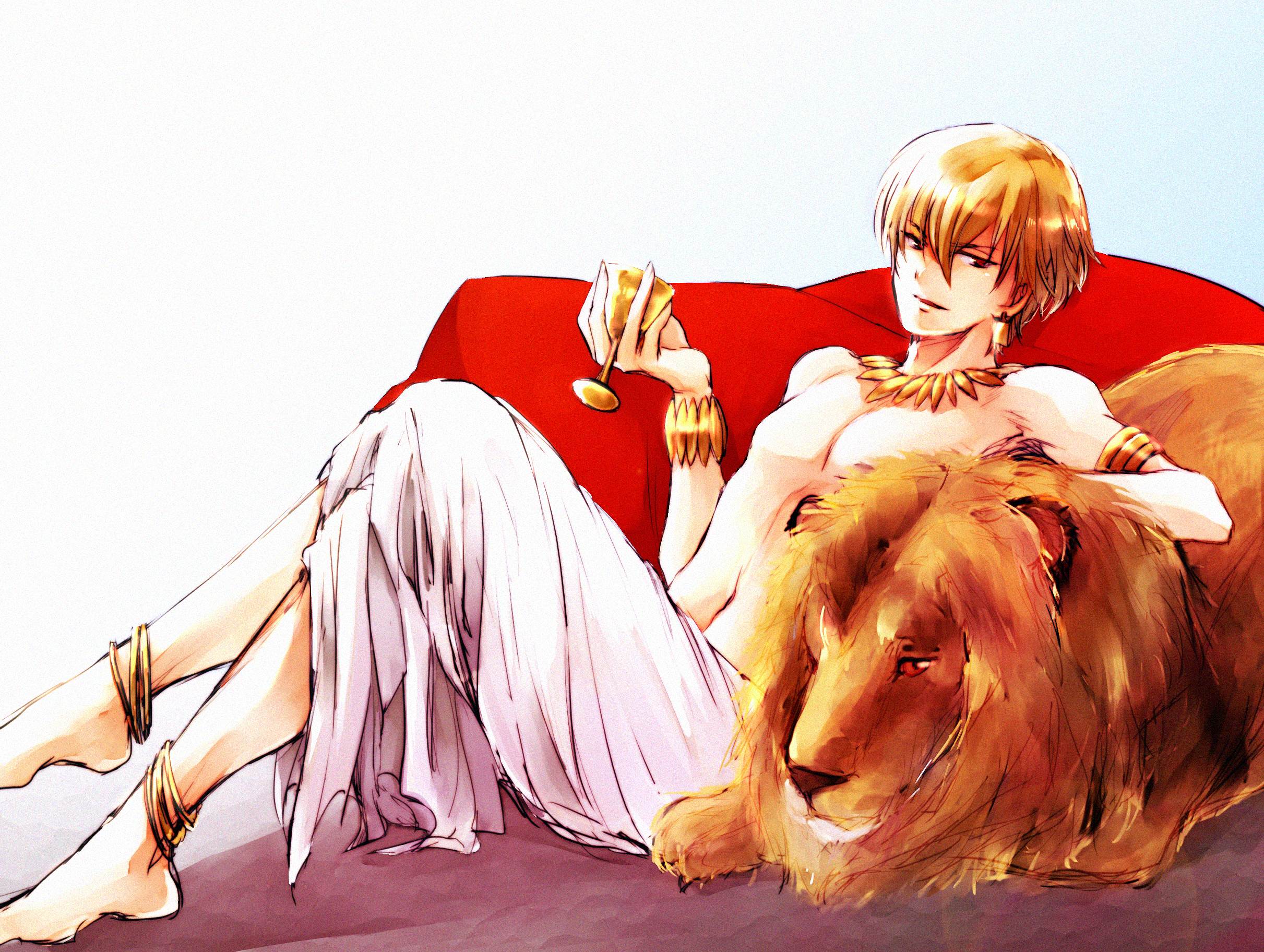 Archer from Fate/Zero with a lion HD Wallpaper