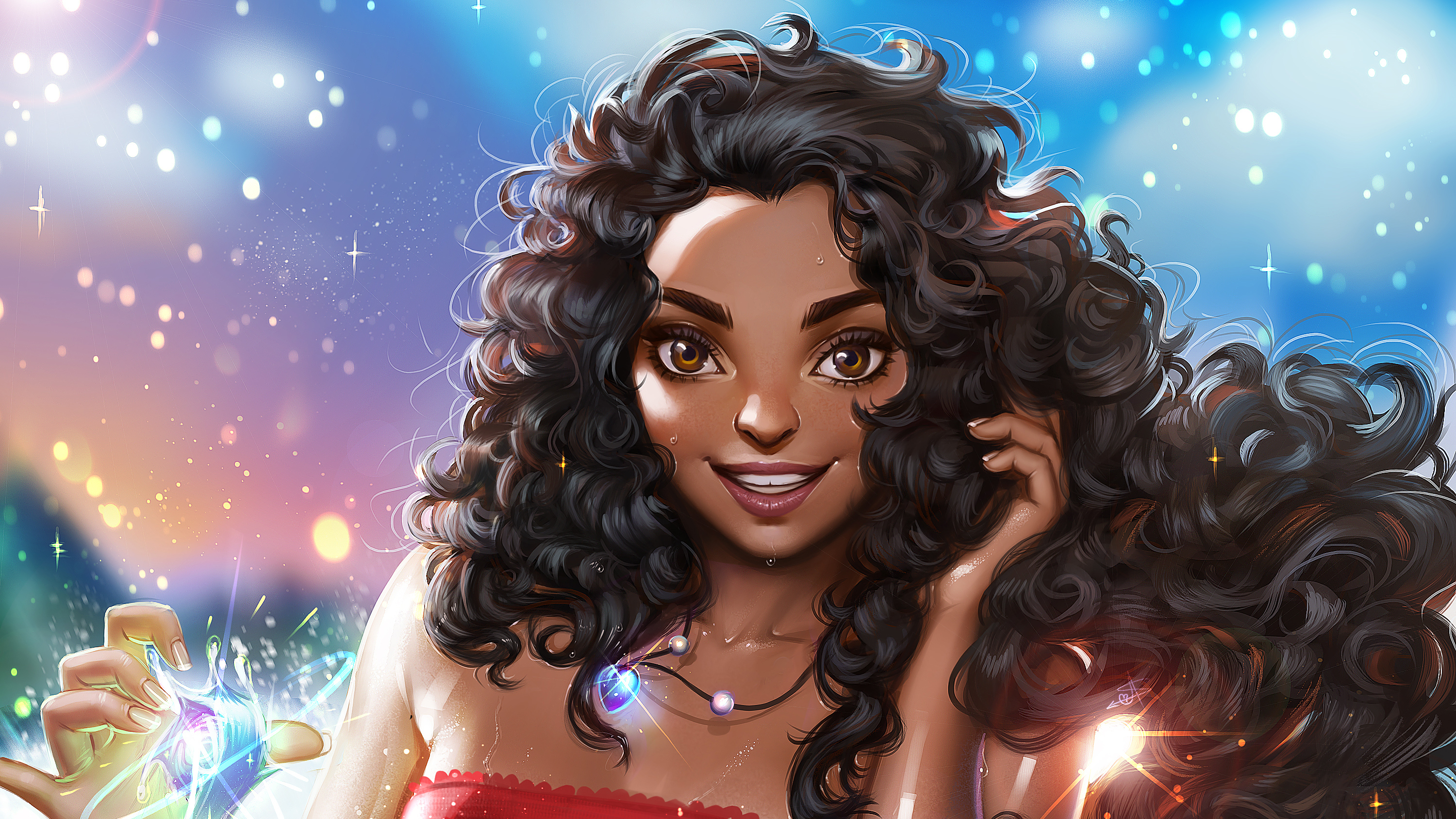 Moana Waialiki with magical sparkles HD Wallpaper