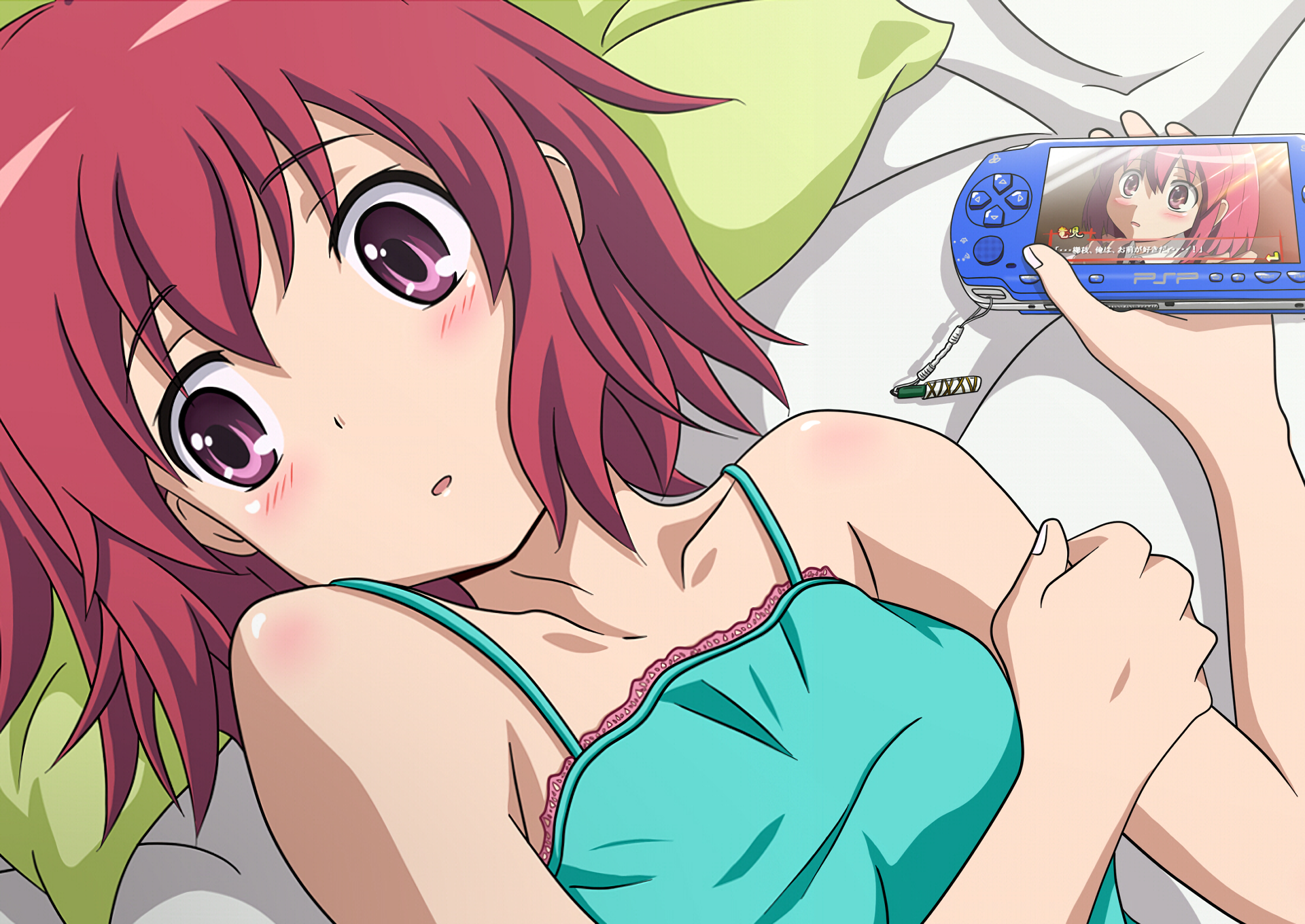 Minori Kushieda playing PSP HD Wallpaper
