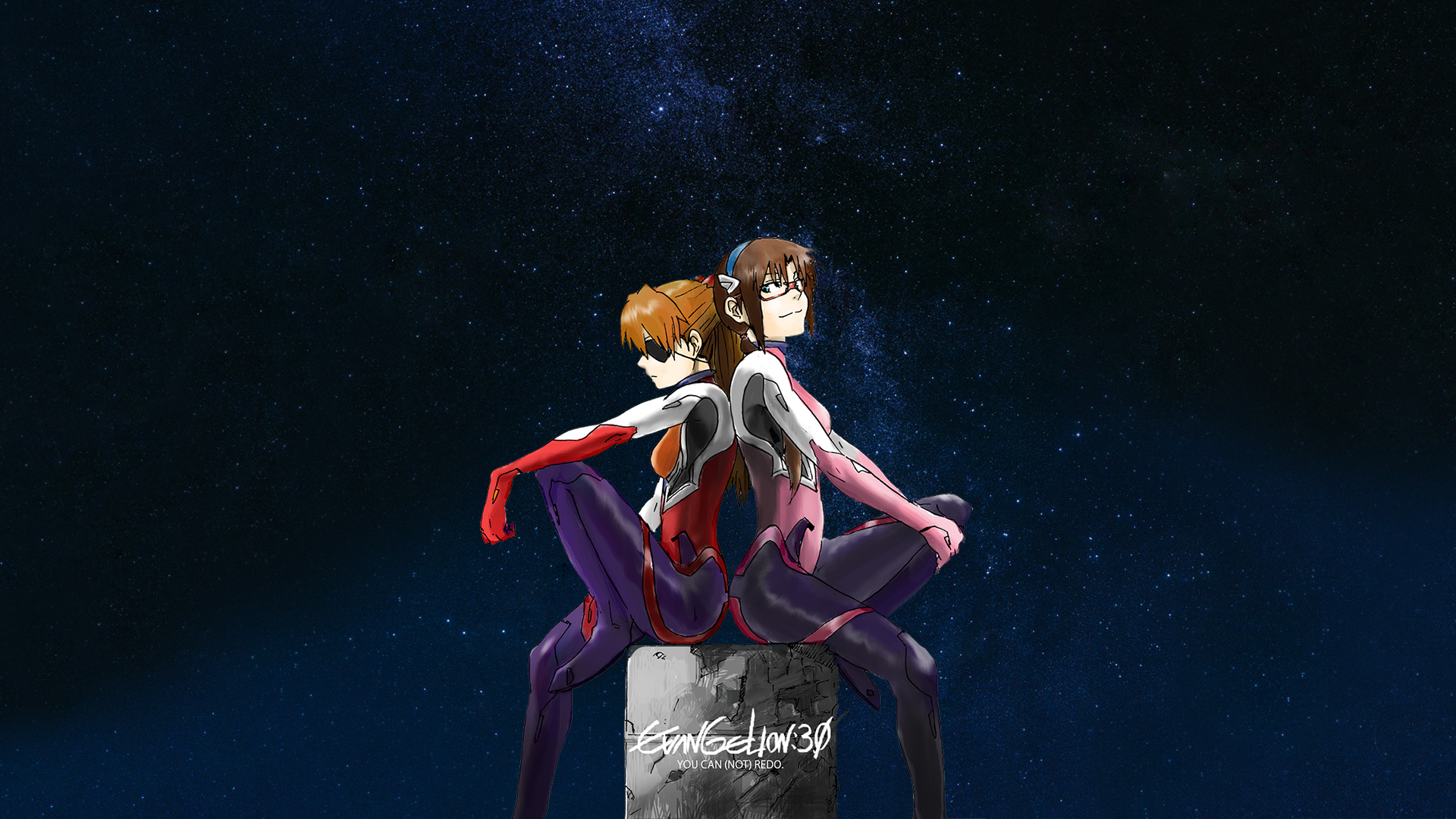 Asuka Langley Soryu and Mari Makinami Illustrious from Evangelion HD Wallpaper