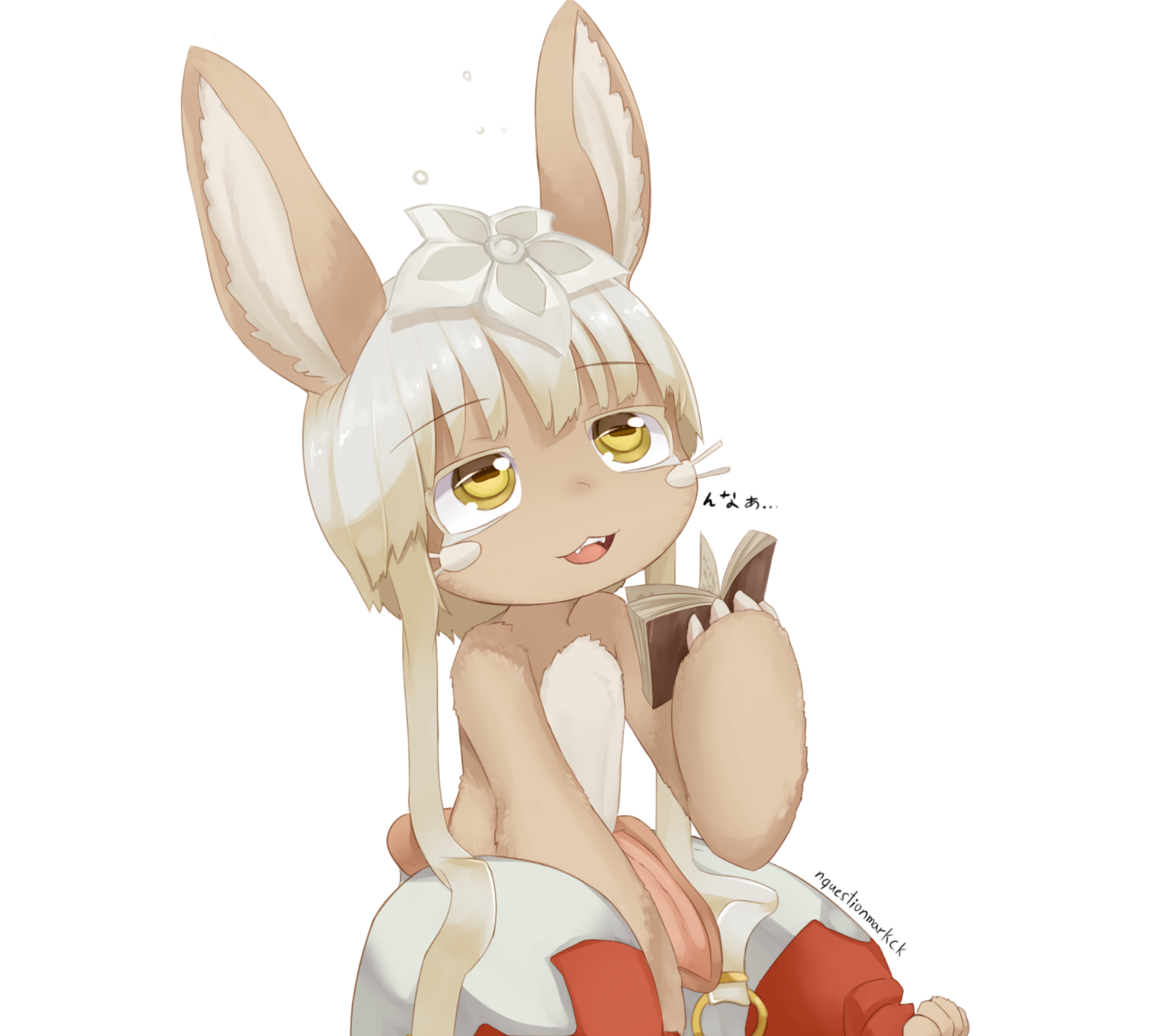 Nanachi from Made in Abyss reading a book HD Wallpaper