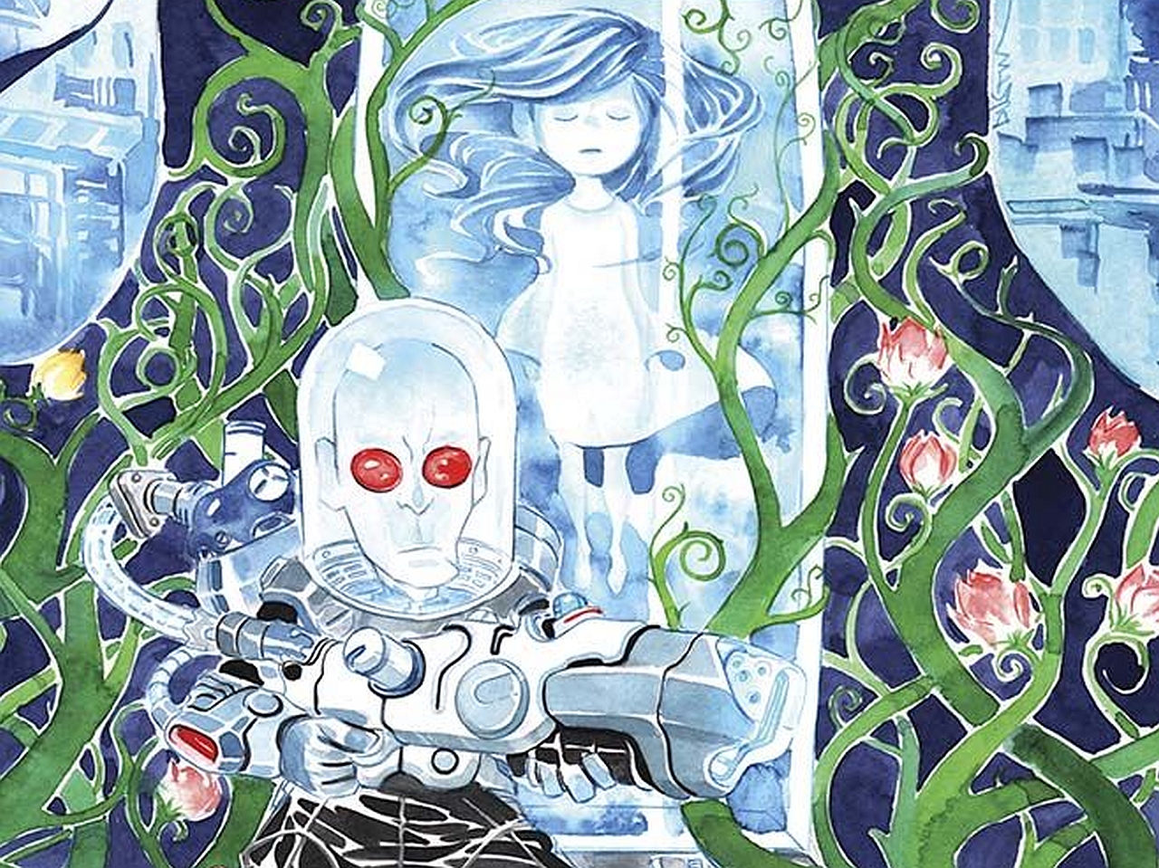 Mr. Freeze and a girl in a cryo chamber HD Wallpaper